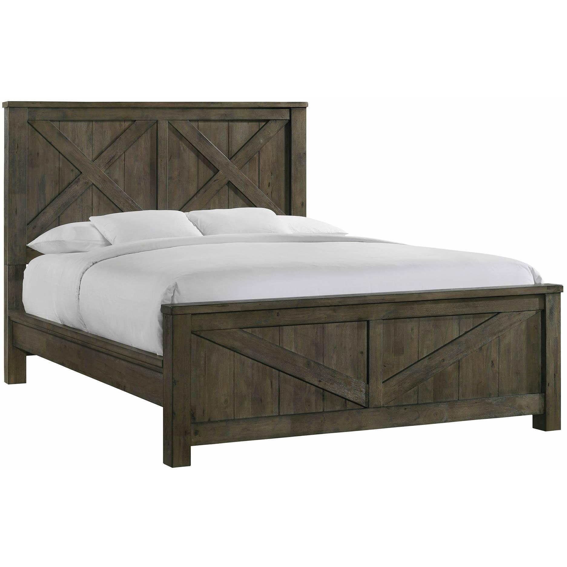 Elements International Maverick King Panel Bed Grey - Image 1