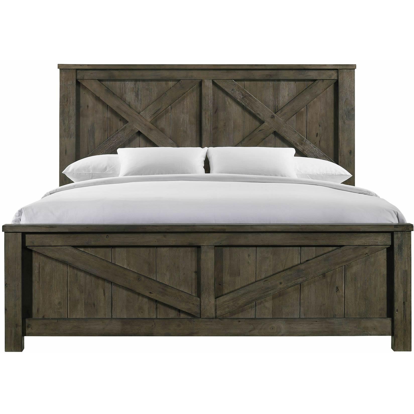 Elements International Maverick King Panel Bed Grey - Image 2