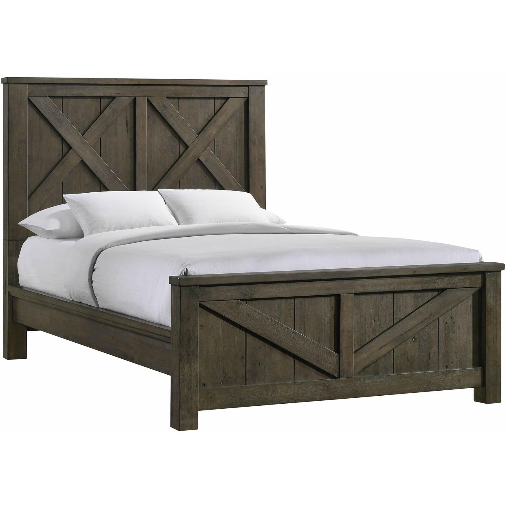 Elements International Maverick Queen Panel Bed Grey - Image 1