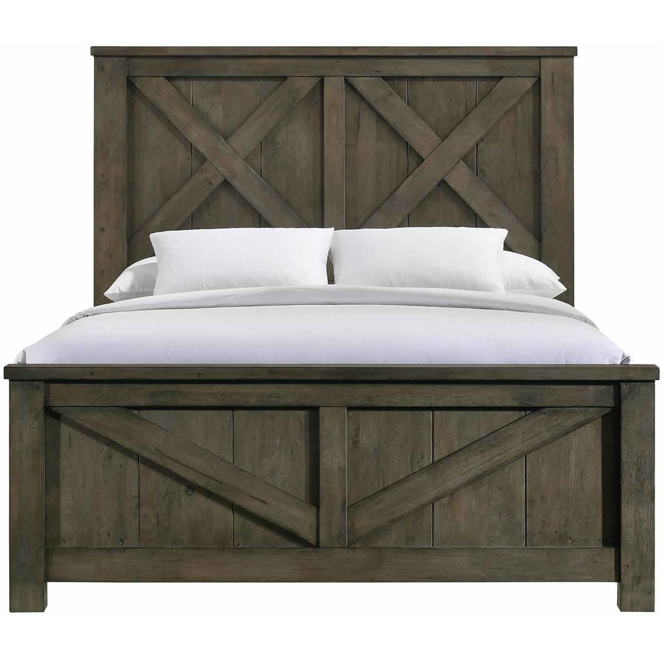 Elements International Maverick Queen Panel Bed Grey - Image 2