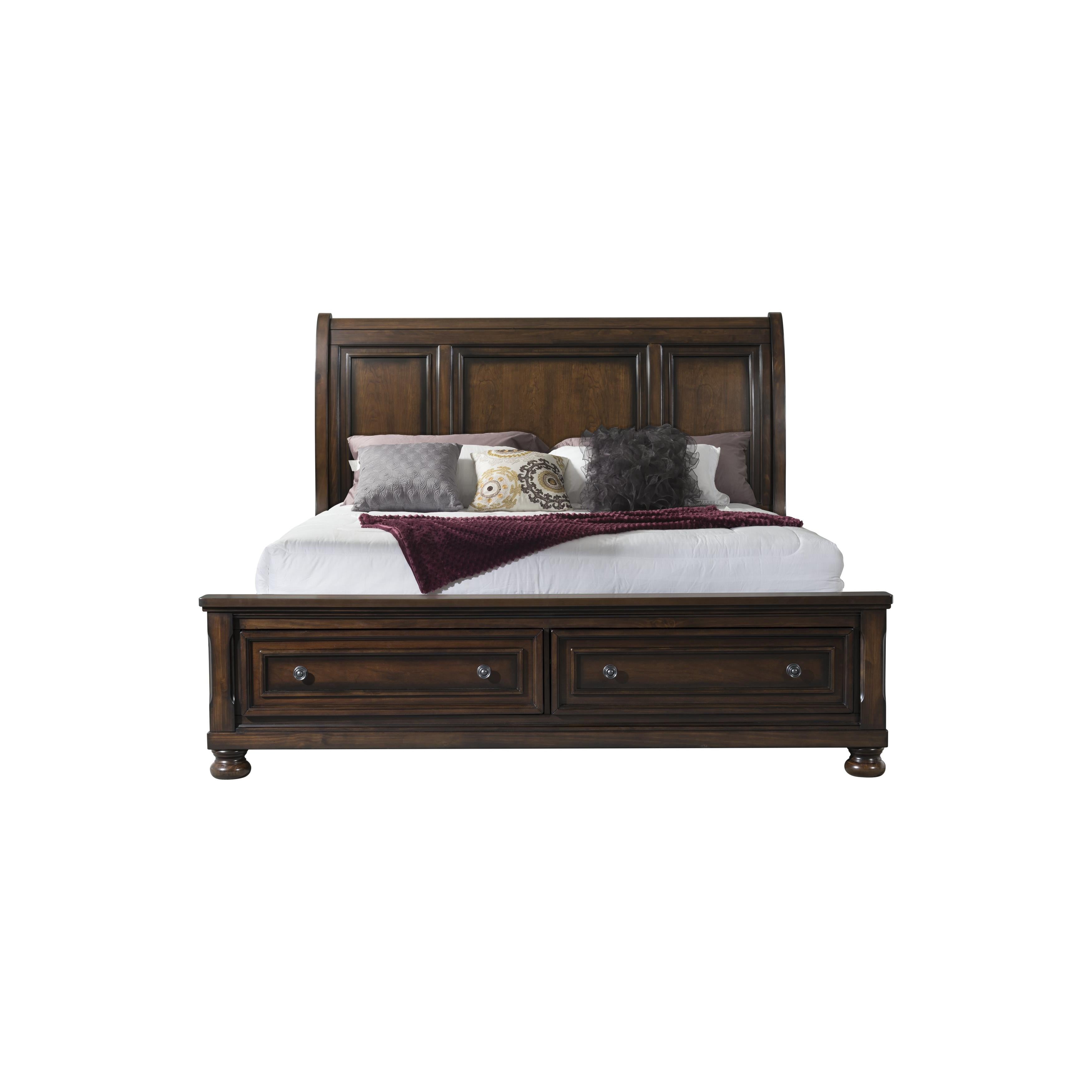 Elements International Kingston King Bed W/Storage Footboard and Non-Storage Rails - Image 1