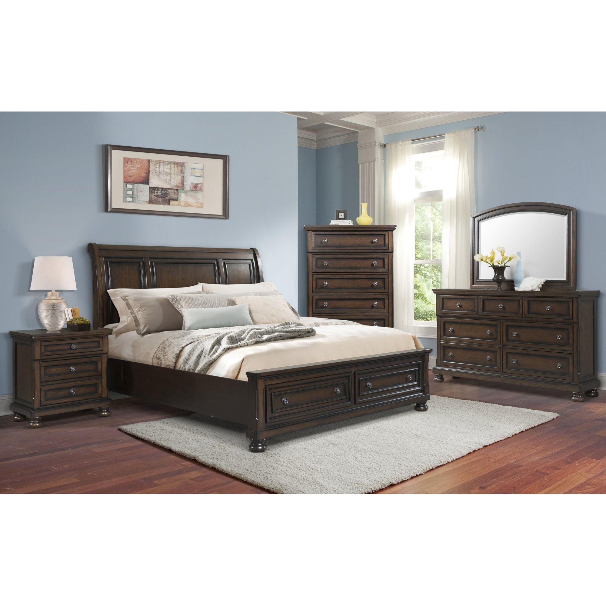 Elements International Kingston King Bed W/Storage Footboard and Non-Storage Rails - Image 2
