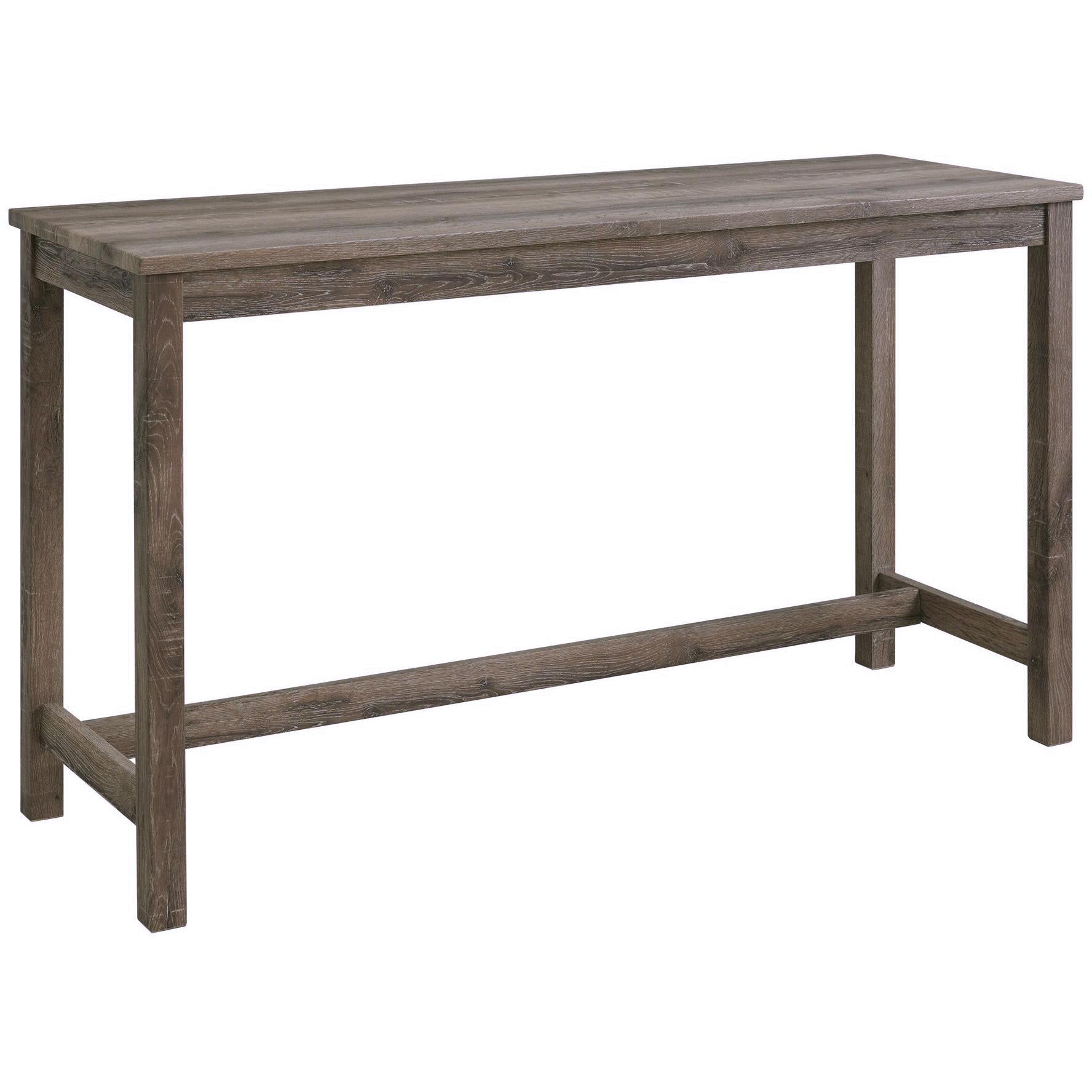 Elements International Oak Lawn Grey Bar Table Single Pack (Table + 3 Tan Fabric Stools) - Image 2