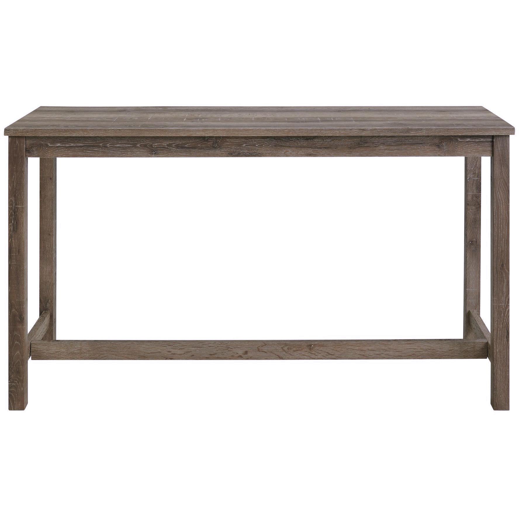Elements International Oak Lawn Grey Bar Table Single Pack (Table + 3 Tan Fabric Stools) - Image 3
