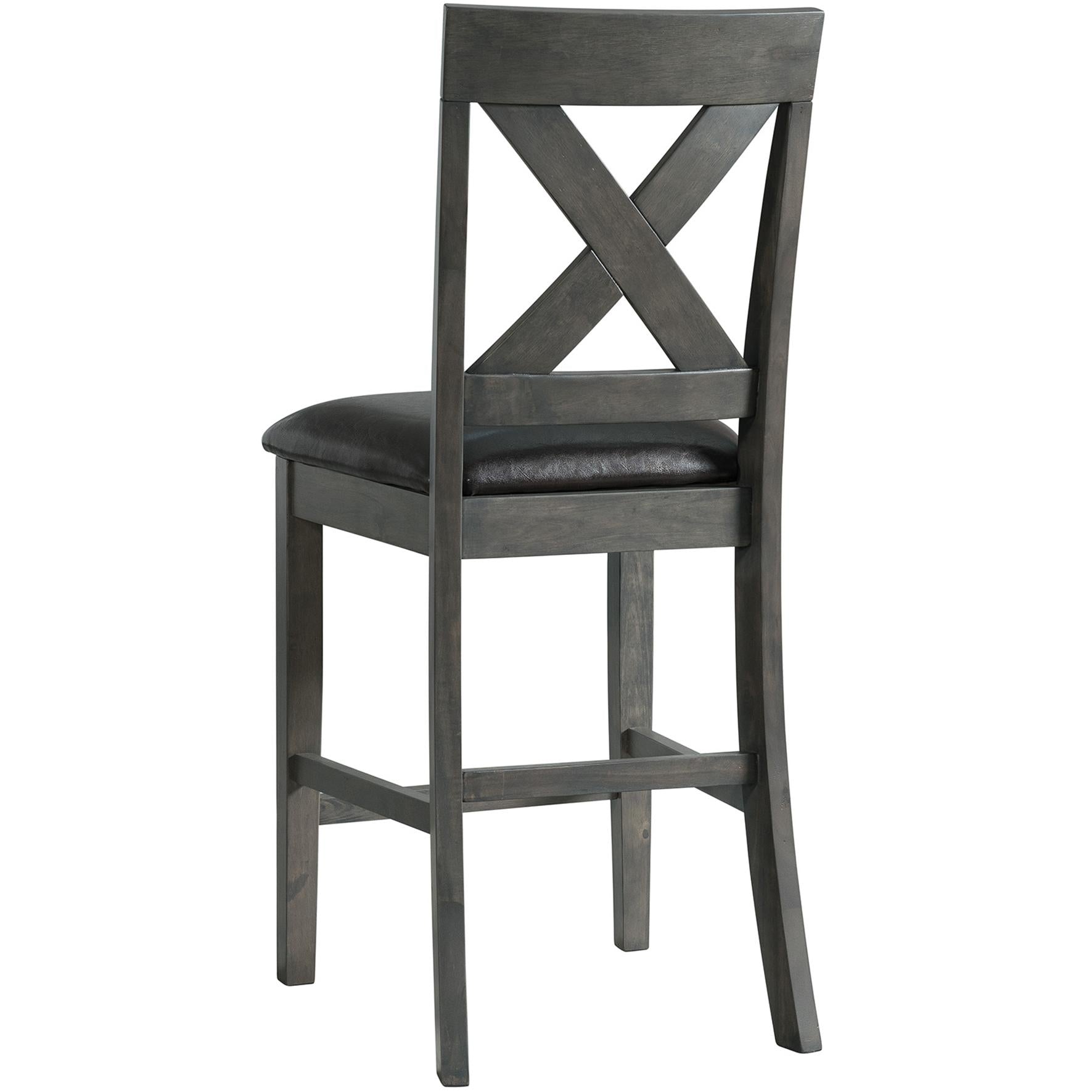Elements International Alex Counter Side Chair W/Black PU Grey - Image 3