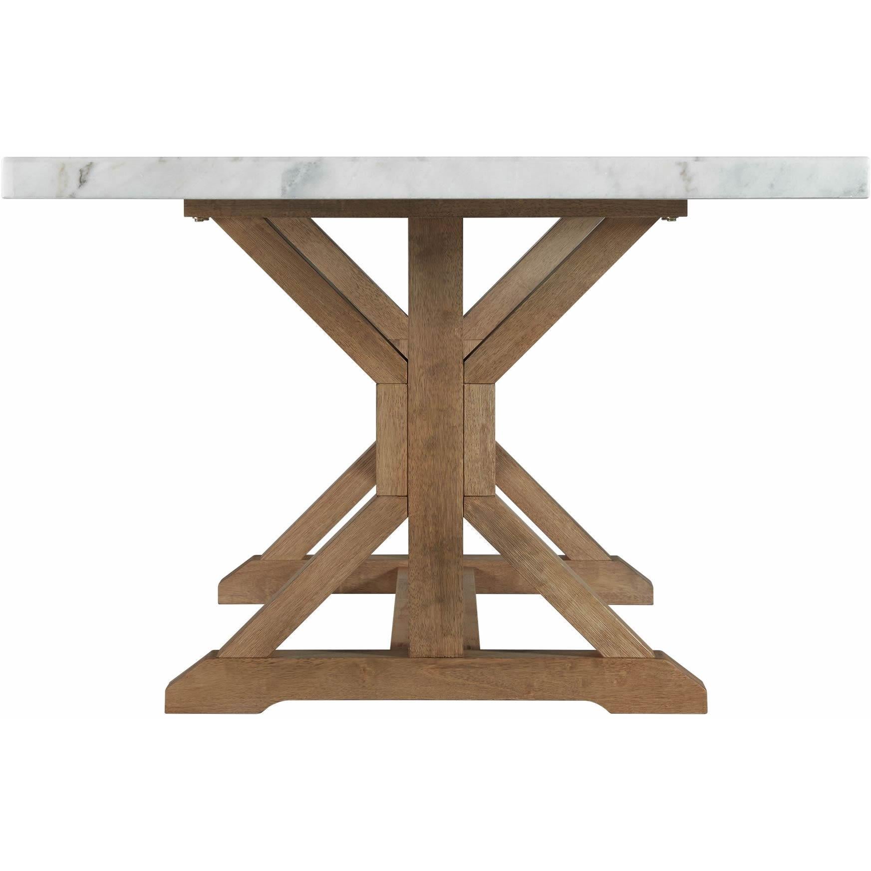 Elements International Lakeview White Marble Standard Height Rectangular Dining Table - Image 3