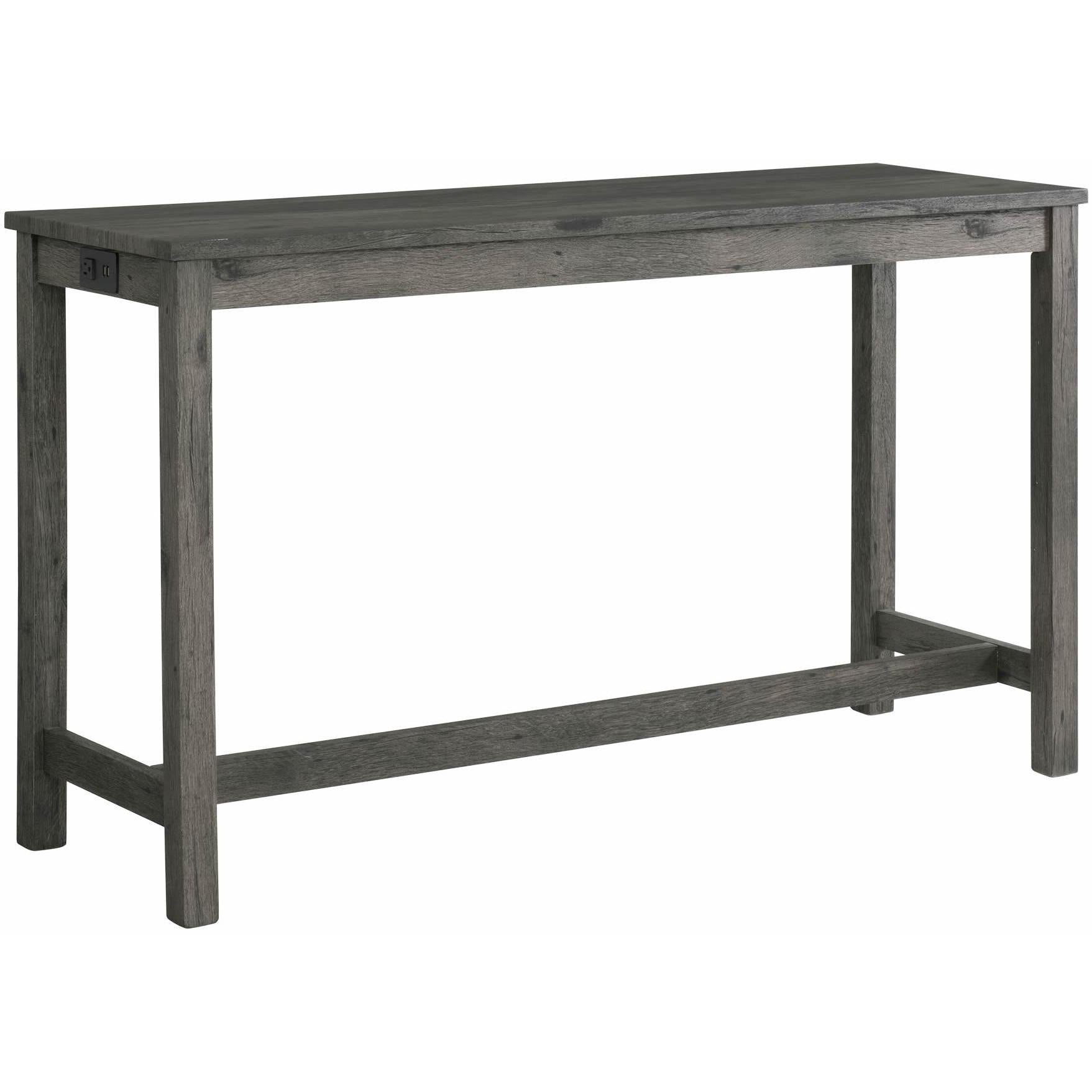 Elements International Oak Lawn Charcoal Grey Bar Table Single Pack (Table + 3 Grey Fabric Stools) - Image 3
