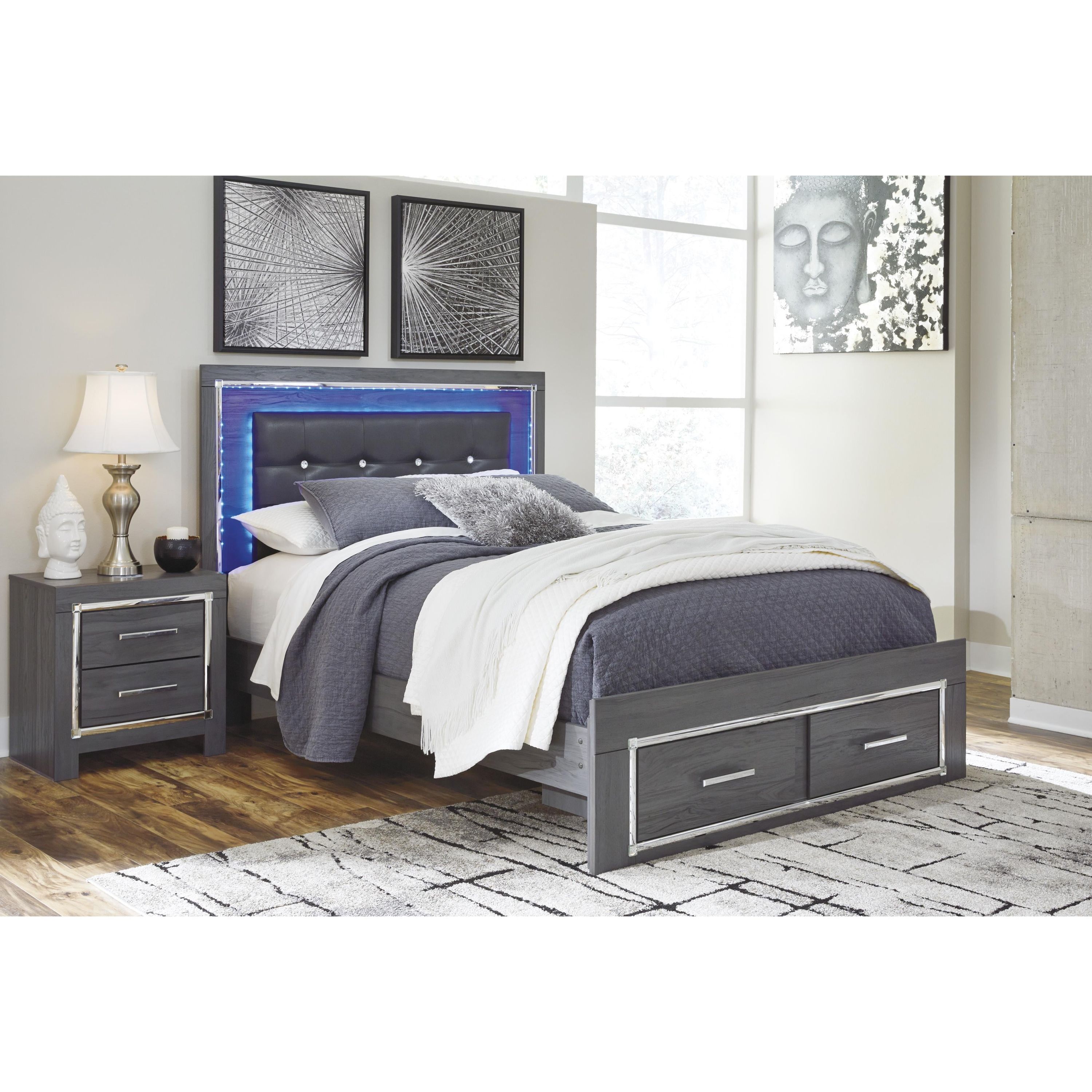 Signature Design by Ashley Lodanna B214B12 Queen Panel Bed with 2 Storage Drawers - Image 2
