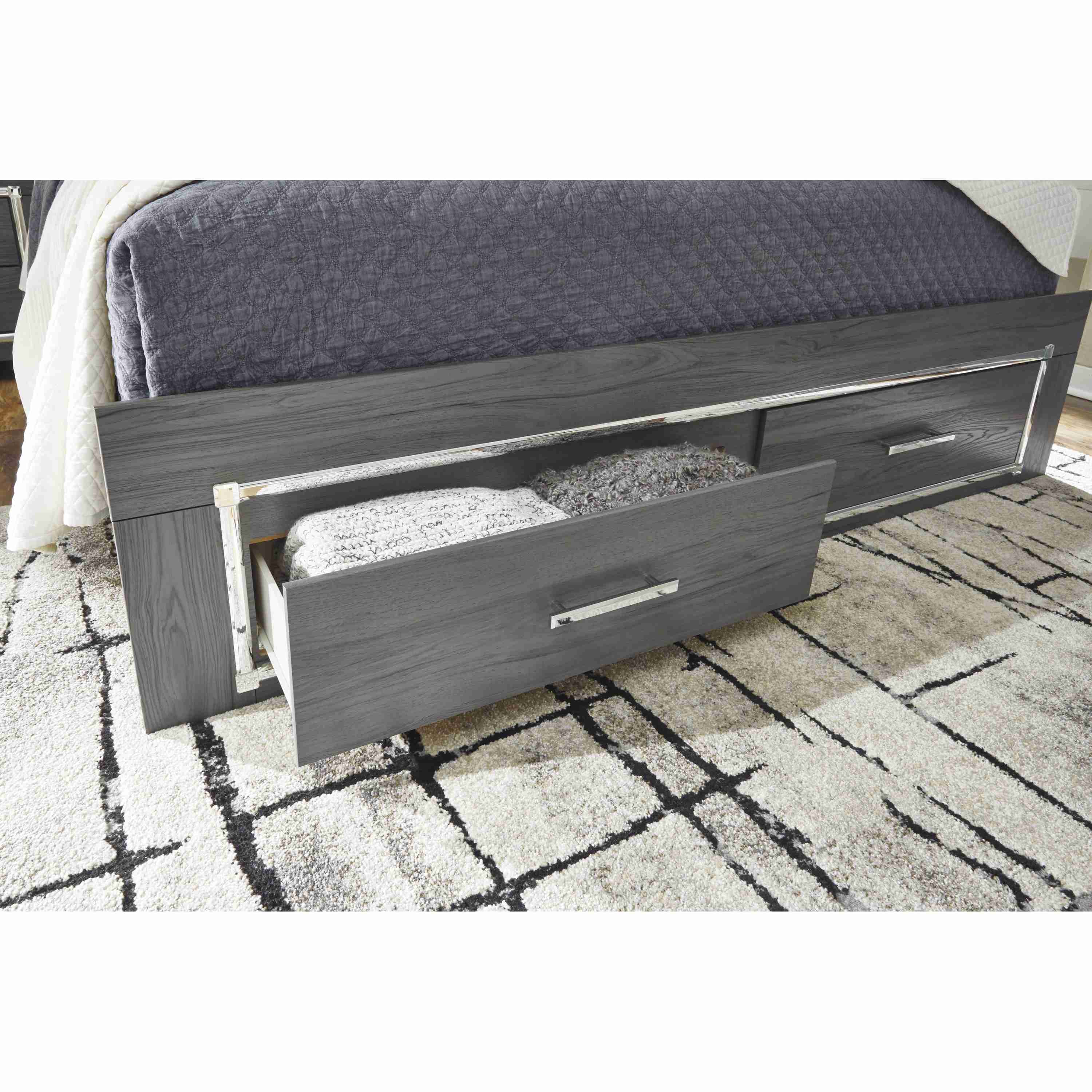 Signature Design by Ashley Lodanna B214B12 Queen Panel Bed with 2 Storage Drawers - Image 3