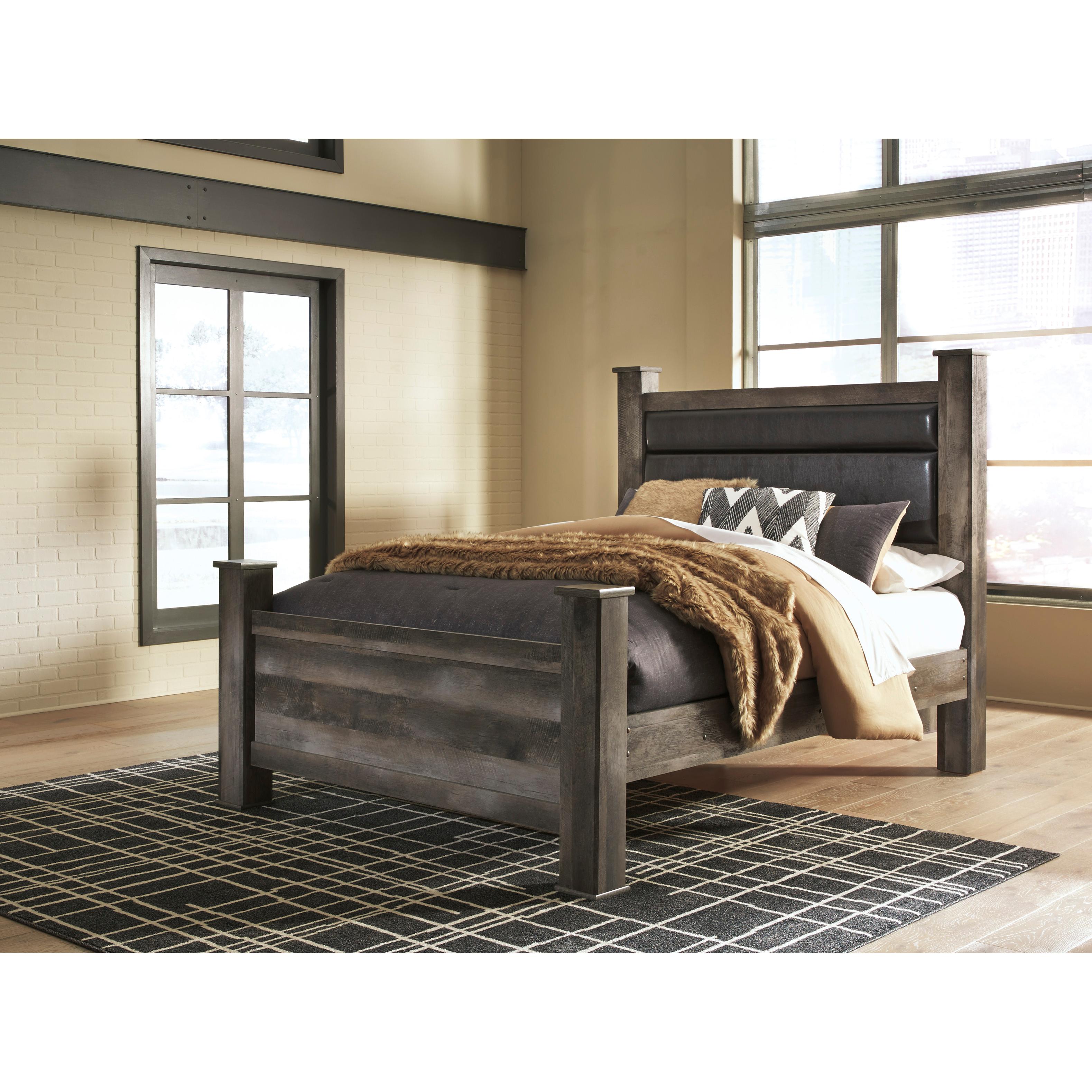 Signature Design by Ashley Wynnlow B440B7 Queen Upholstered Poster Bed - Image 2