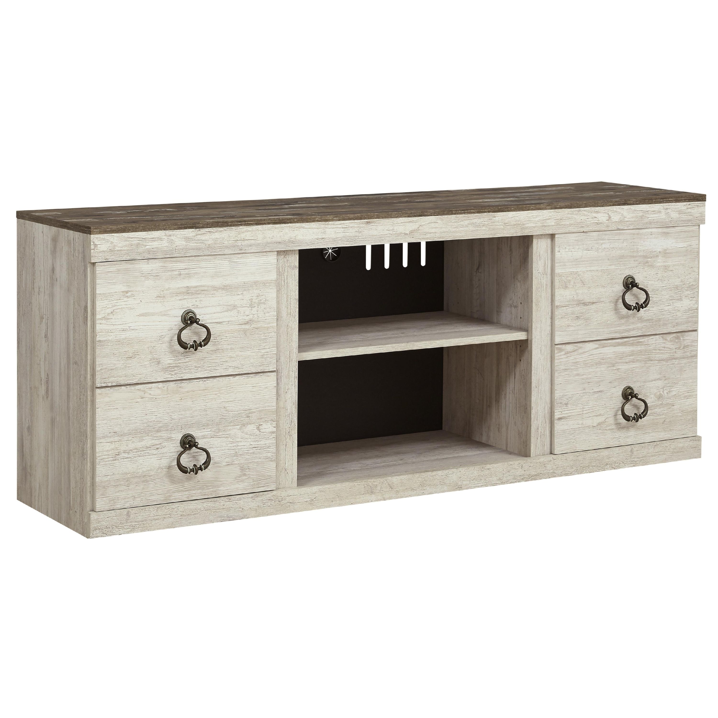 Signature Design by Ashley Willowton EW0267-268 Large TV Stand with Fireplace Option - Image 1