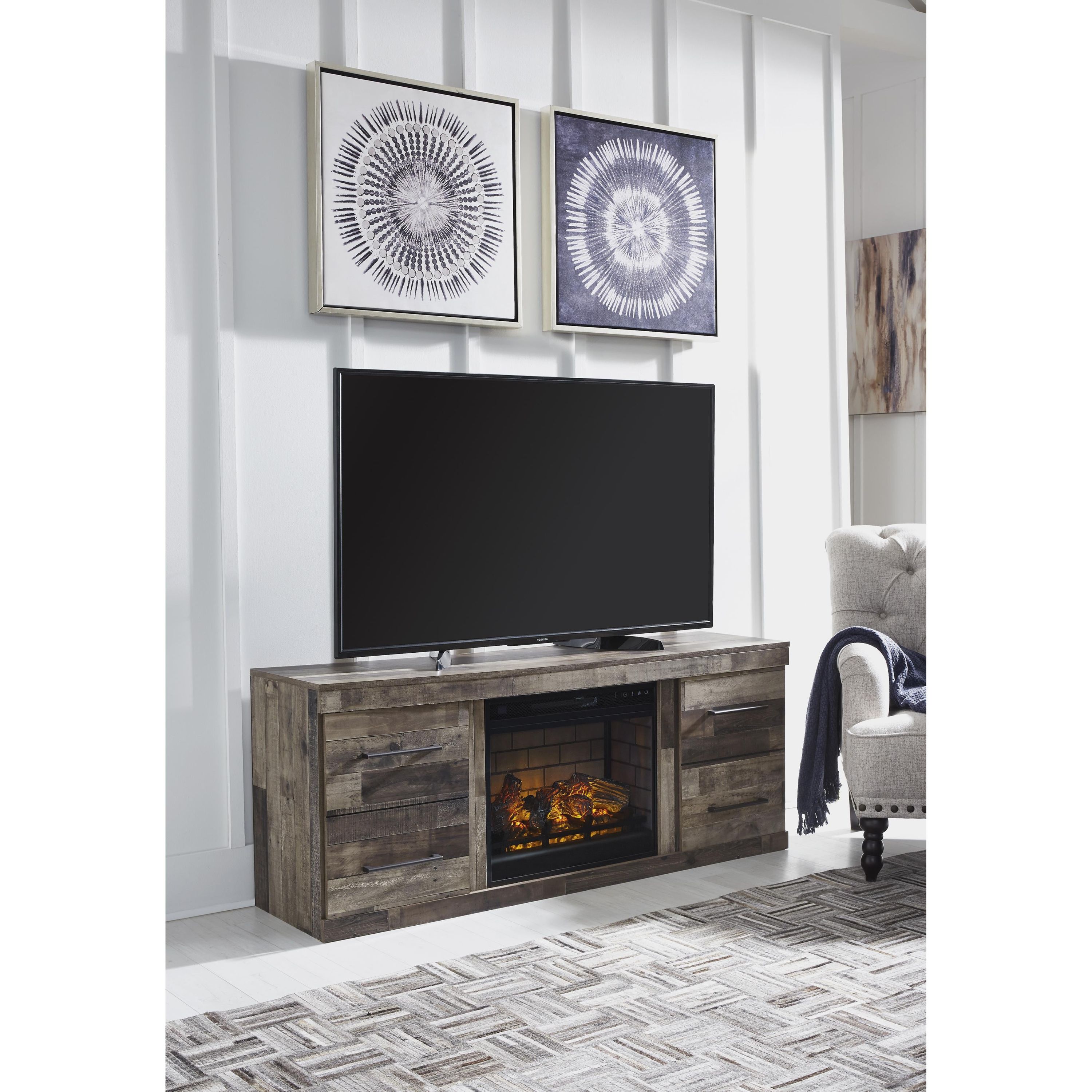 Signature Design by Ashley Derekson EW0200W7 TV Stand with Electric Fireplace - Image 3
