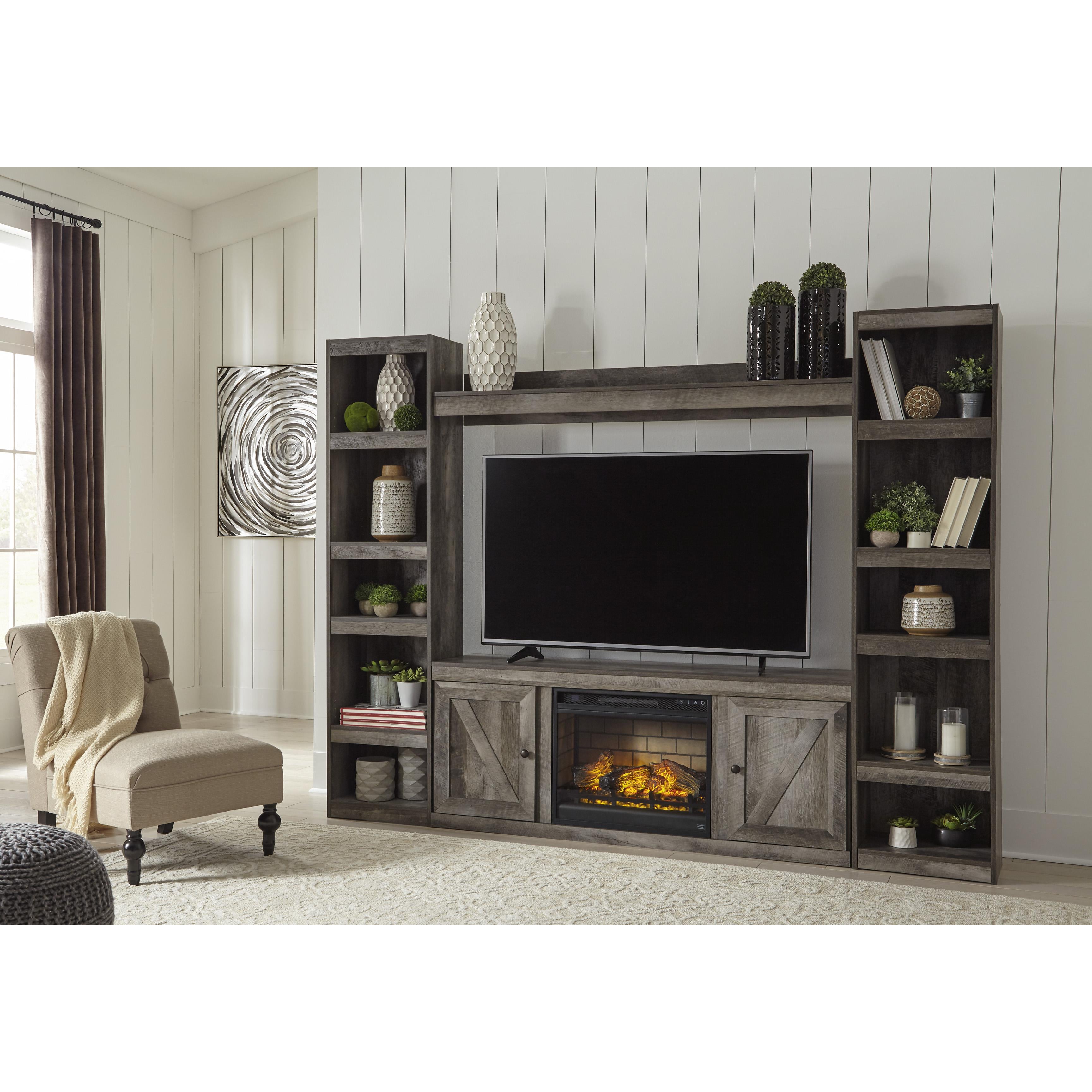 Signature Design by Ashley Wynnlow EW0440W8 4 pc Entertainment Center with Electric Fireplace - Image 2