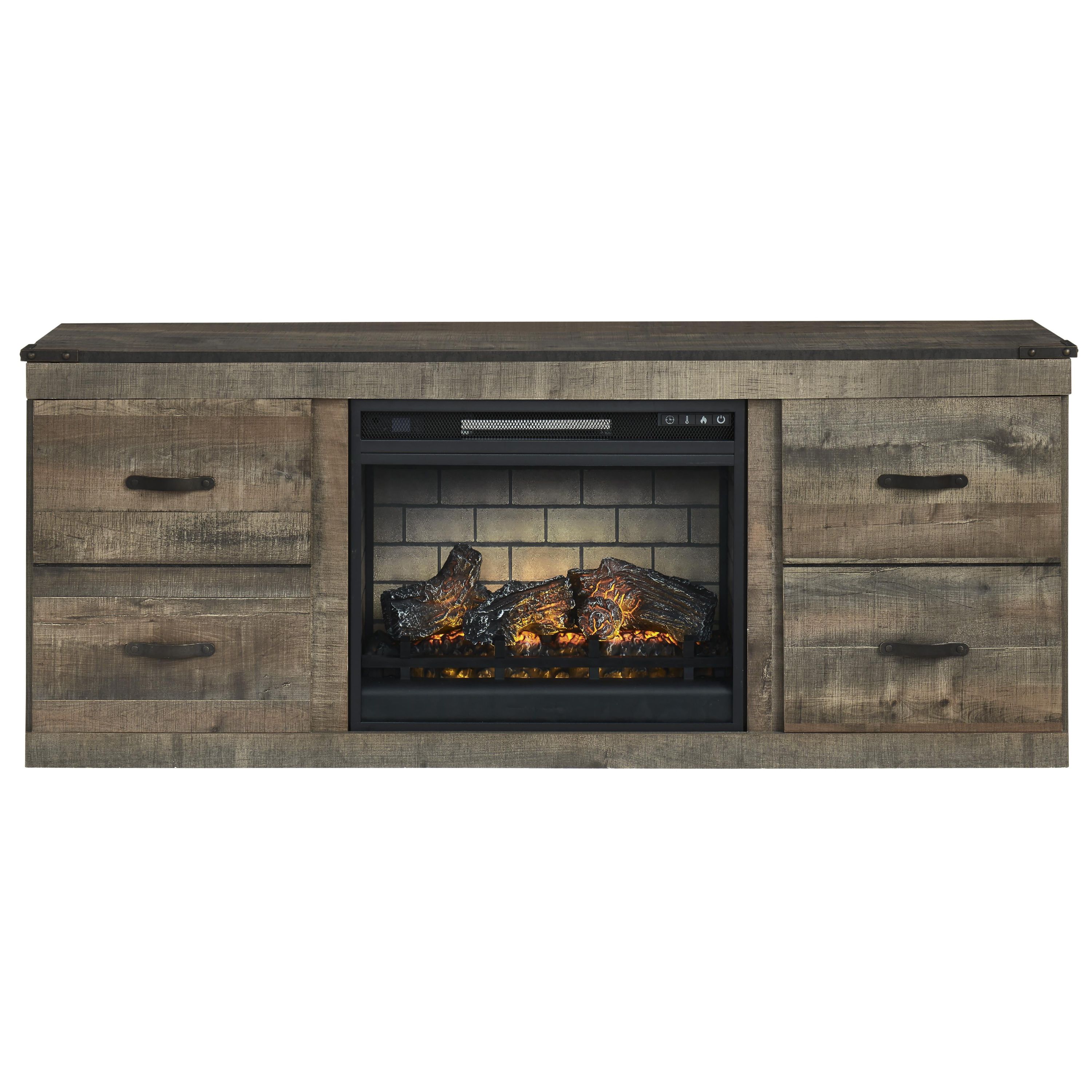 Signature Design by Ashley Trinell EW0446W8 TV Stand with Electric Fireplace - Image 2