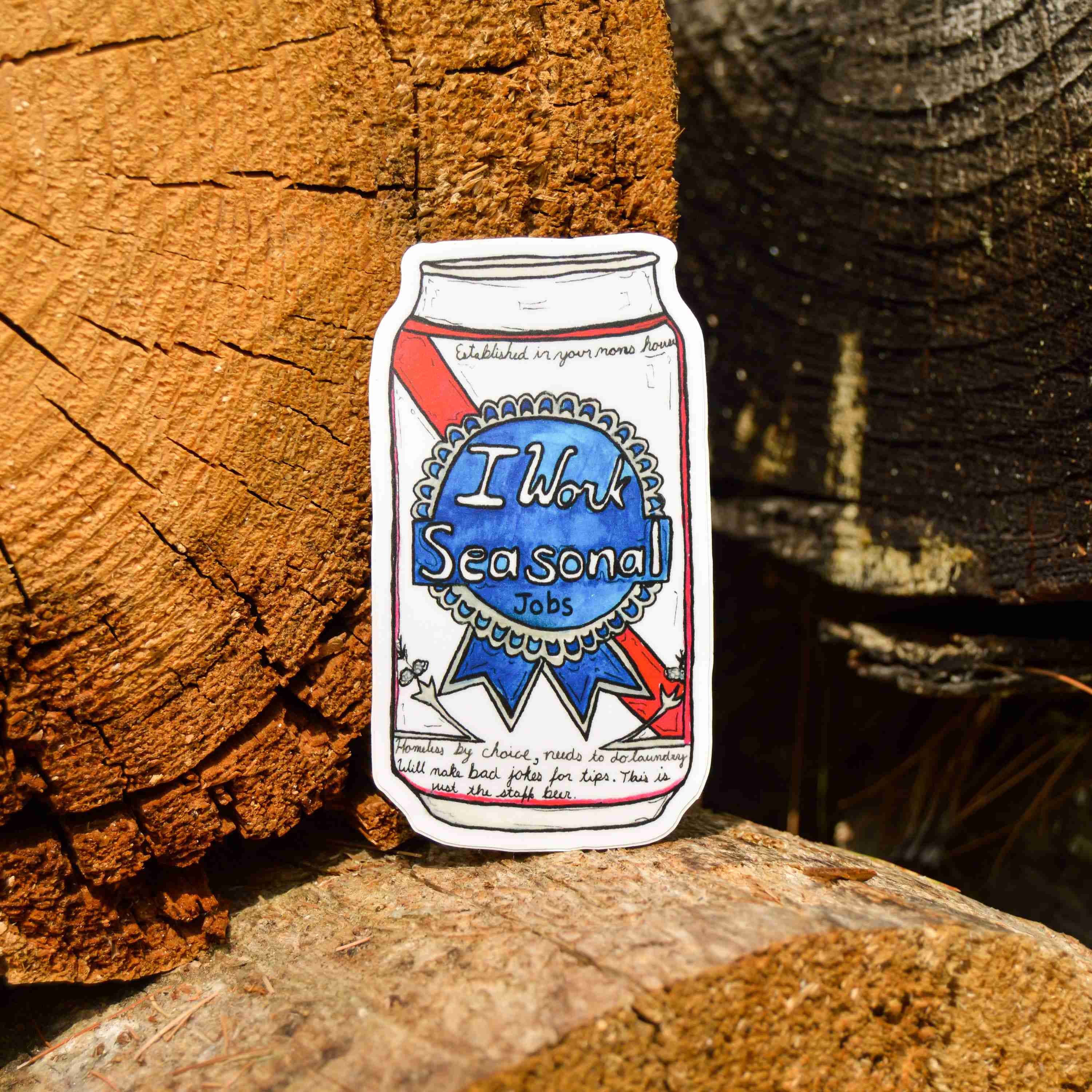 Seasonal Jobs Beer Sticker - Image 2