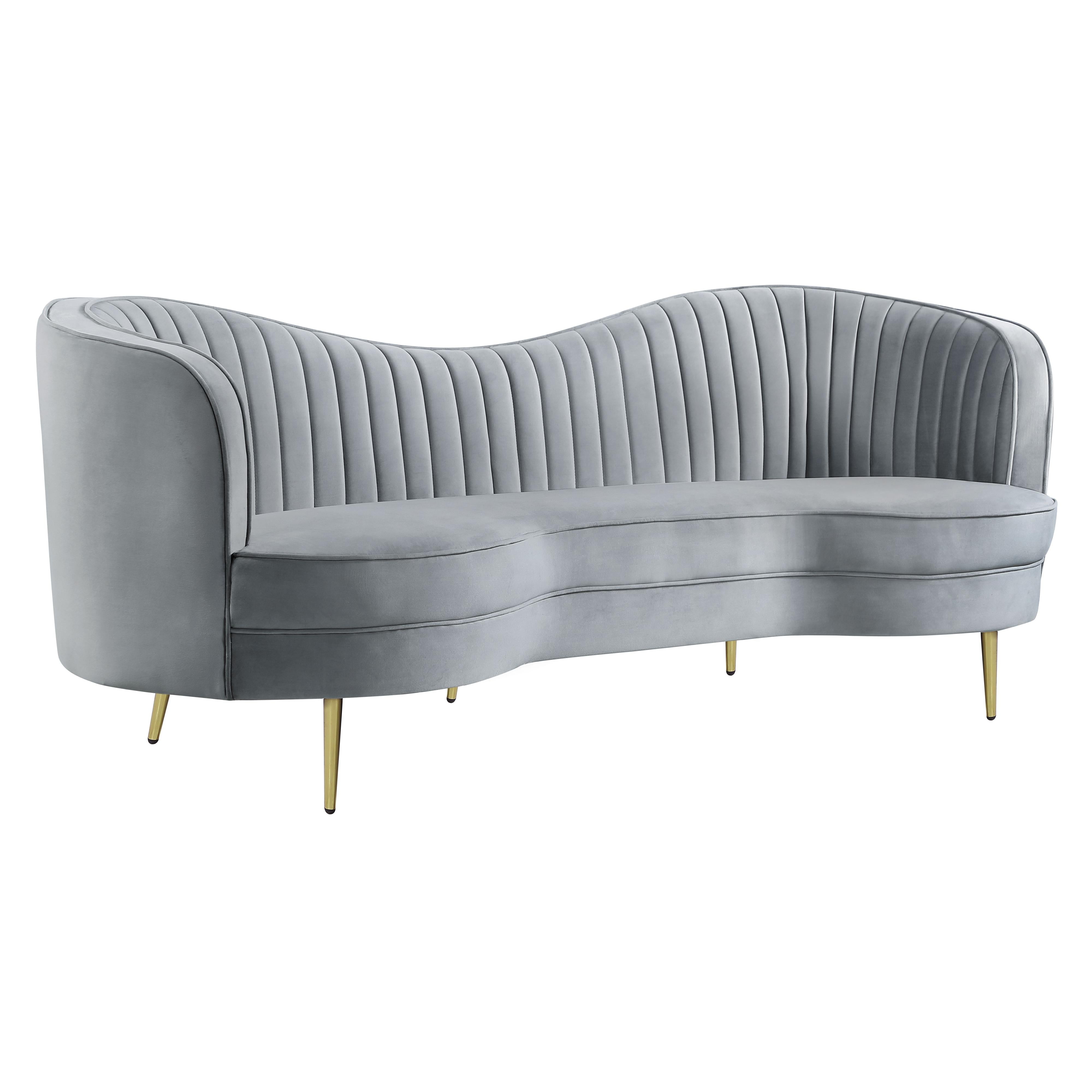 Coaster Furniture Sophia 506864 Upholstered Channel Tufted Sofa - Grey - Image 1