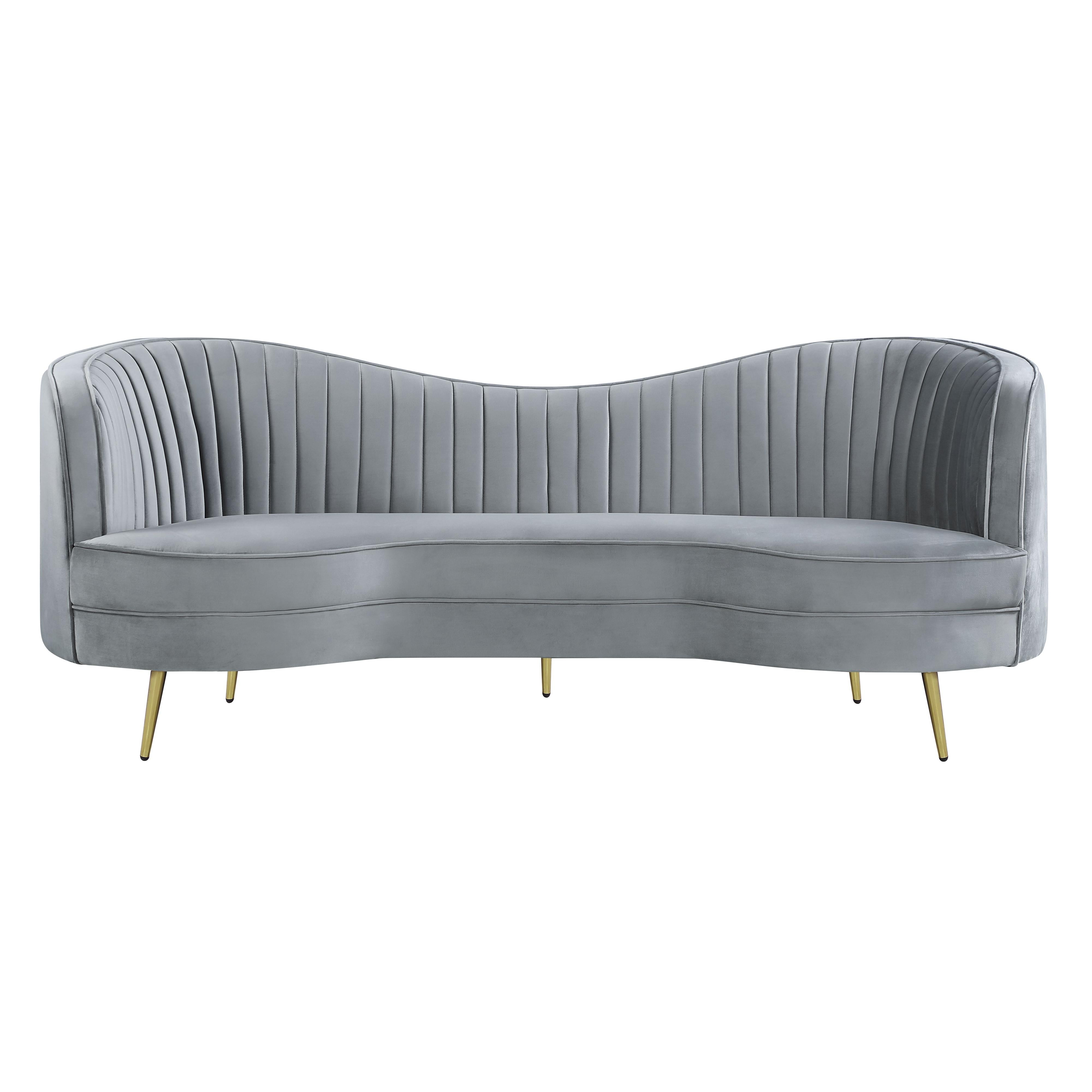 Coaster Furniture Sophia 506864 Upholstered Channel Tufted Sofa - Grey - Image 2