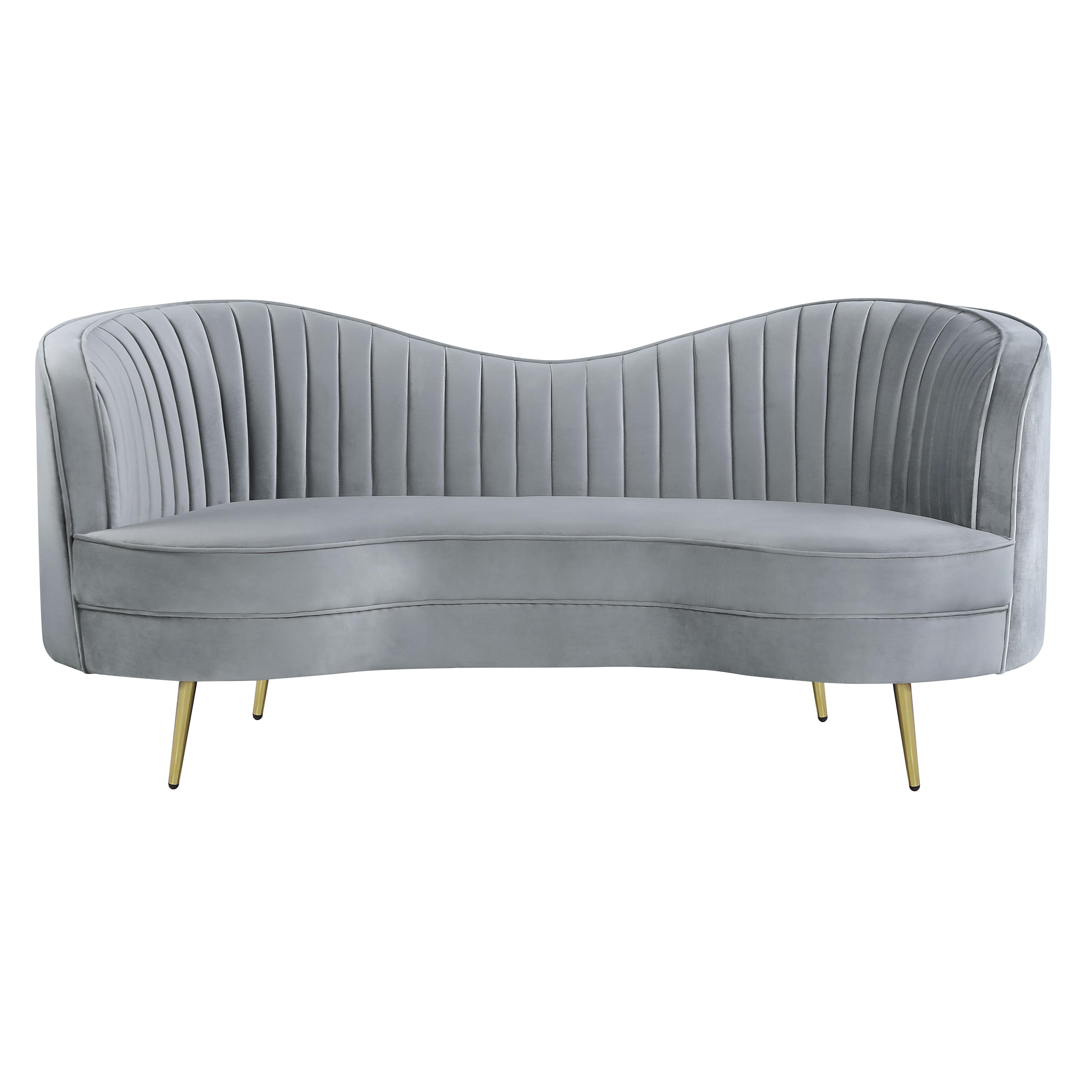 Coaster Furniture Sophia 506865 Upholstered Channel Tufted Loveseat - Grey - Image 2