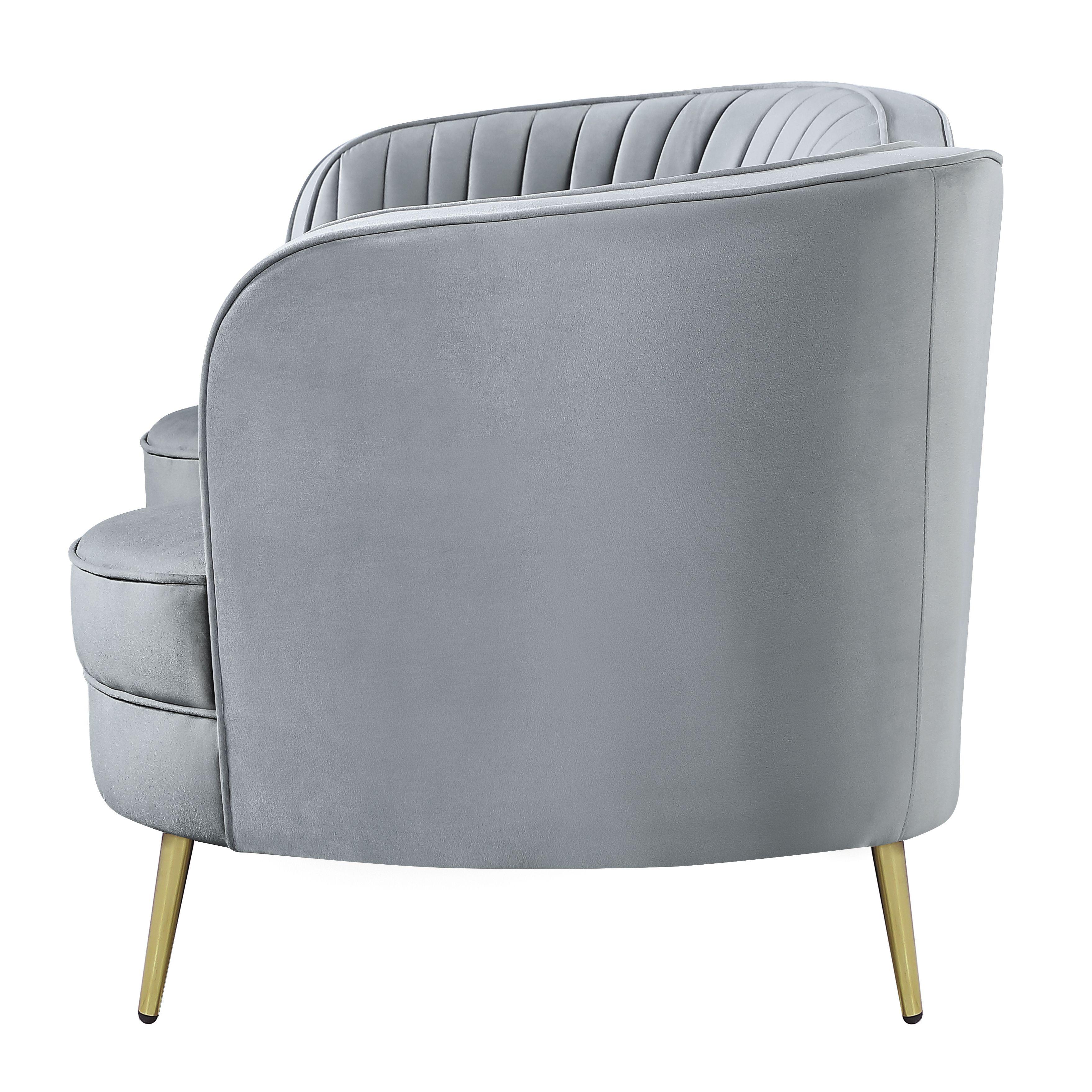 Coaster Furniture Sophia 506865 Upholstered Channel Tufted Loveseat - Grey - Image 3