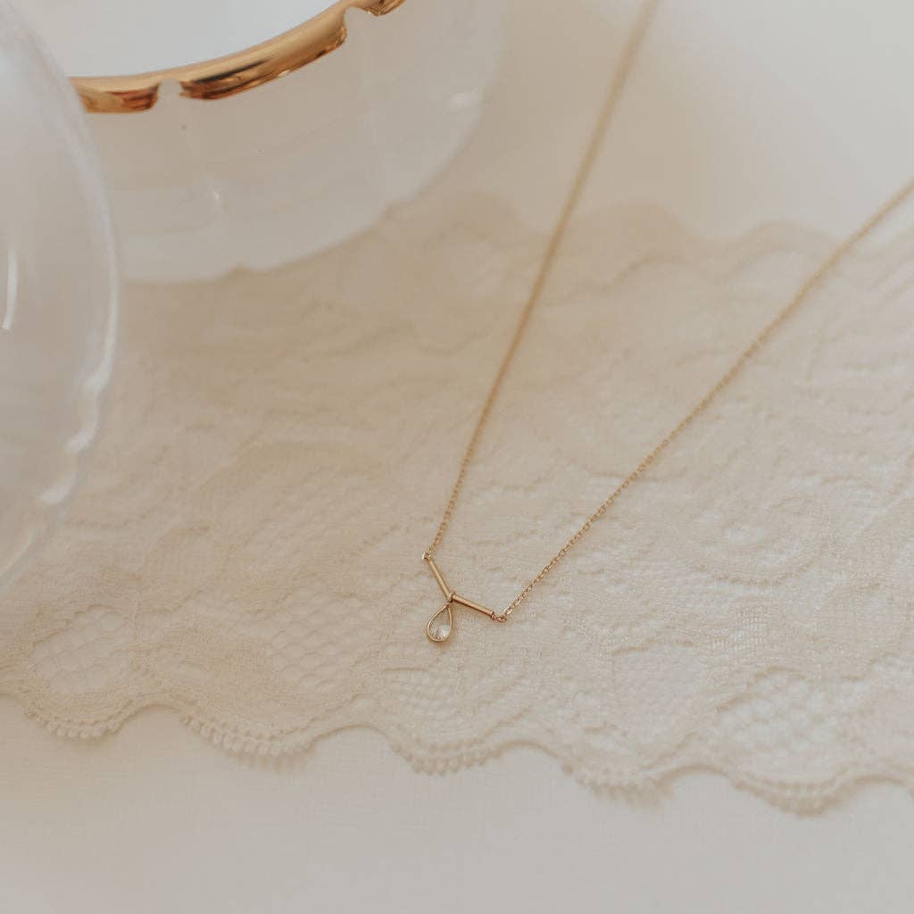 Harper Diamond Teardrop Necklace - Image 2