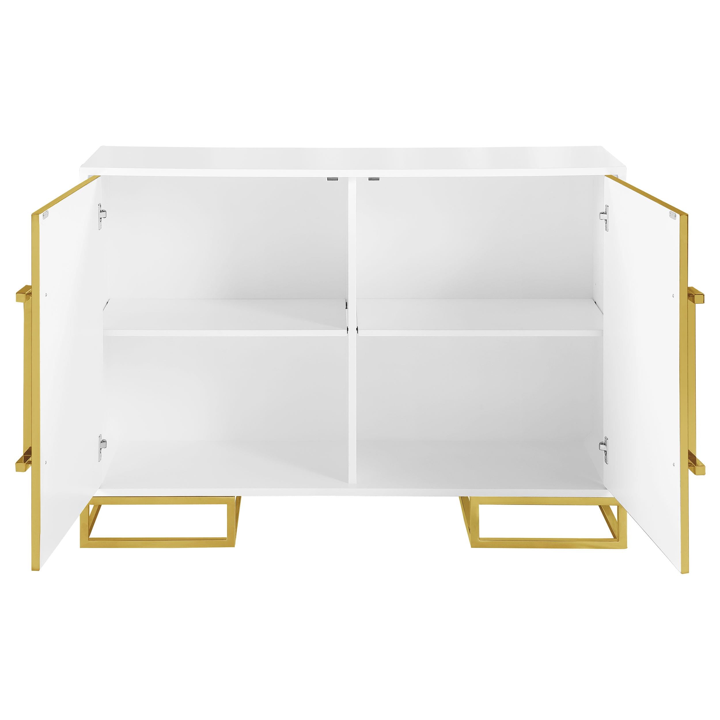 Coaster Furniture Elsa 959594 2-door Wood Storage Accent Cabinet - White and Gold - Image 3