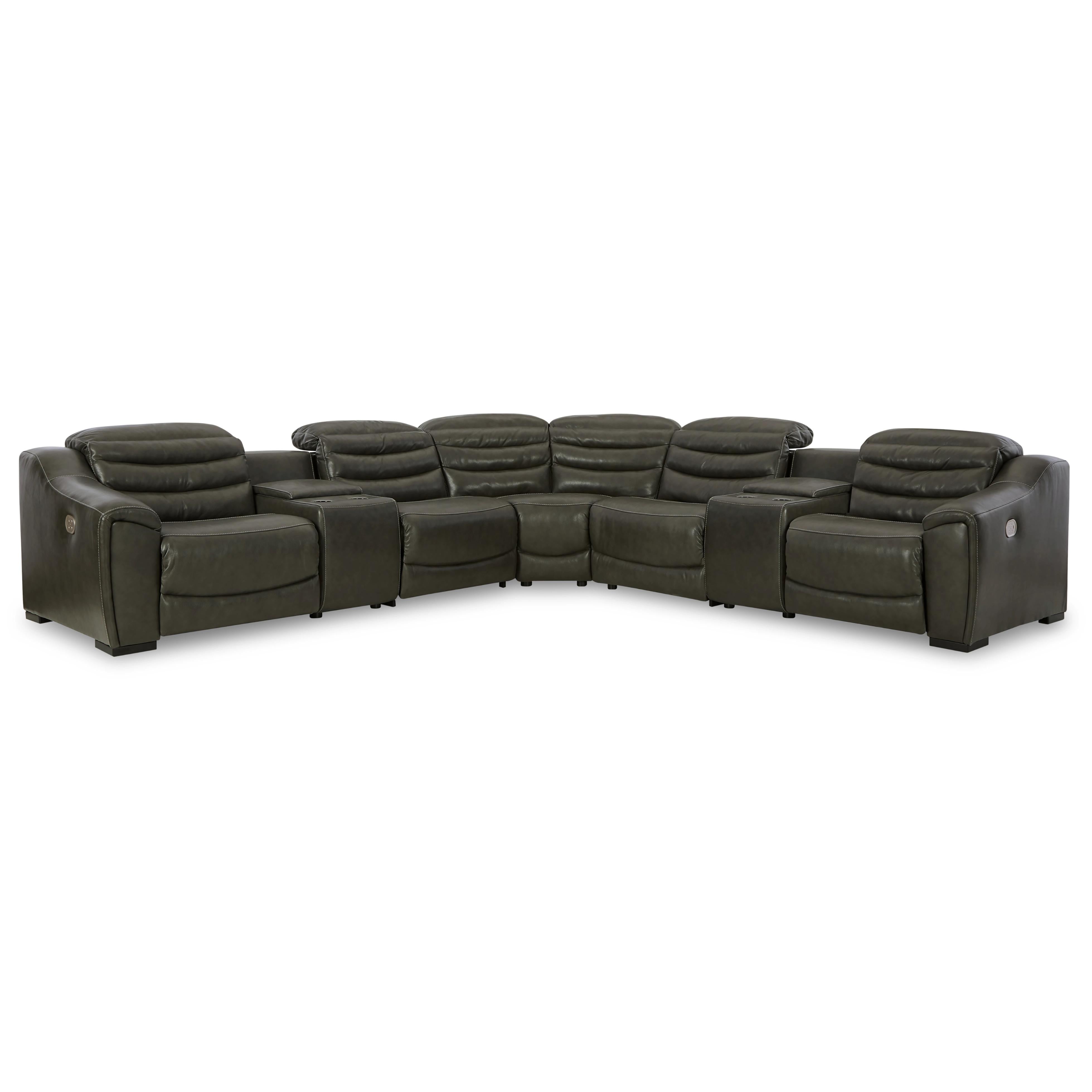Signature Design by Ashley Center Line U63404S7 7 pc Power Reclining Sectional - Image 1