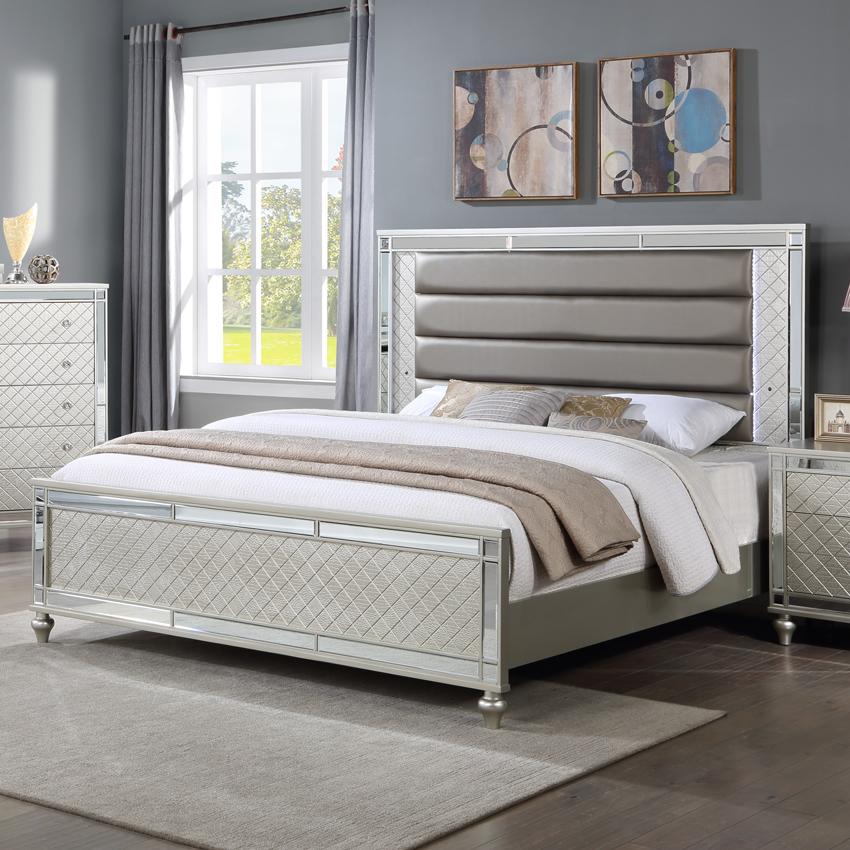 Crown Mark Cristian B1680 Queen Bed - Champagne - Image 1