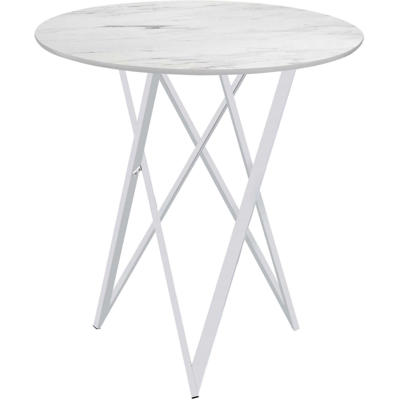Coaster Furniture Bexter 183526 Round 35-inch Faux Marble Bistro Bar Table - Chrome - Image 3