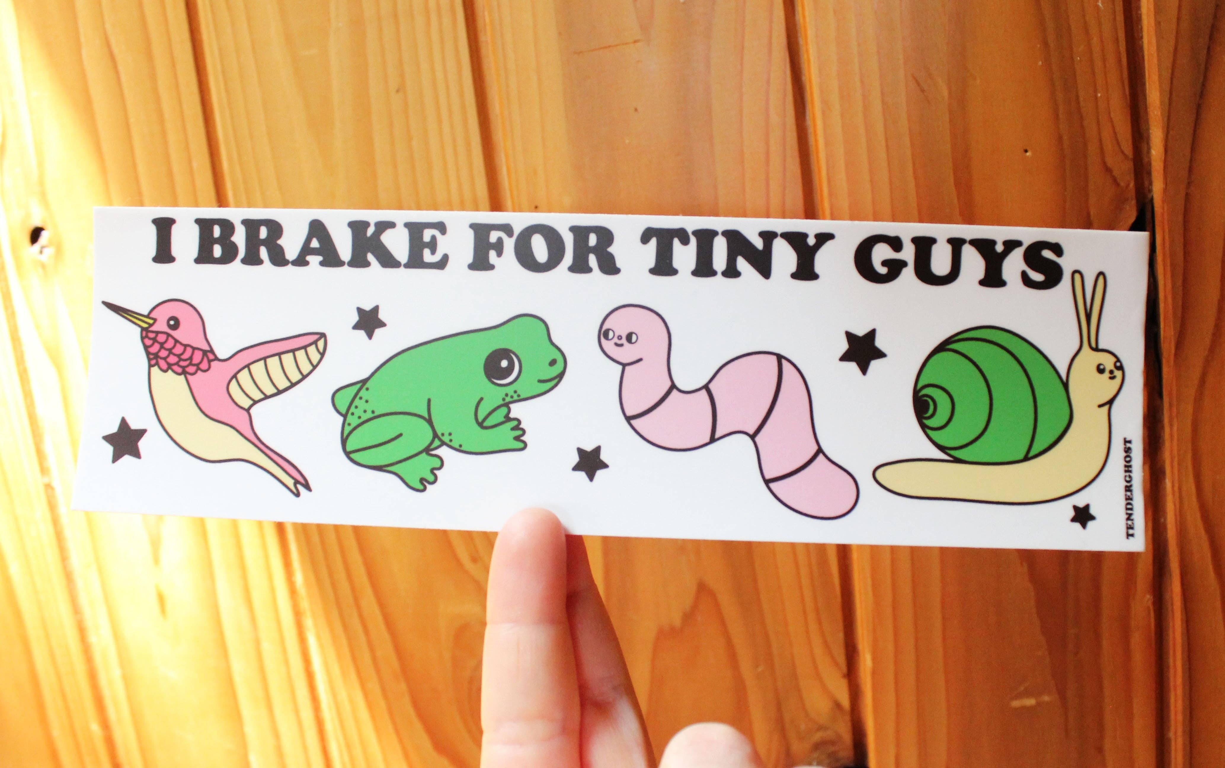 I Brake For Tiny Guys Bumper Sticker - Image 2
