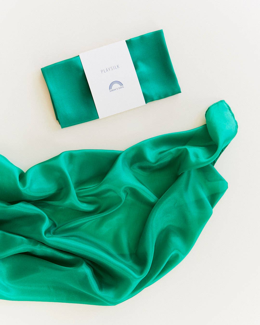 Playsilks - Open-Ended 100% Silk, Natural Waldorf Toys: Emerald - Image 1