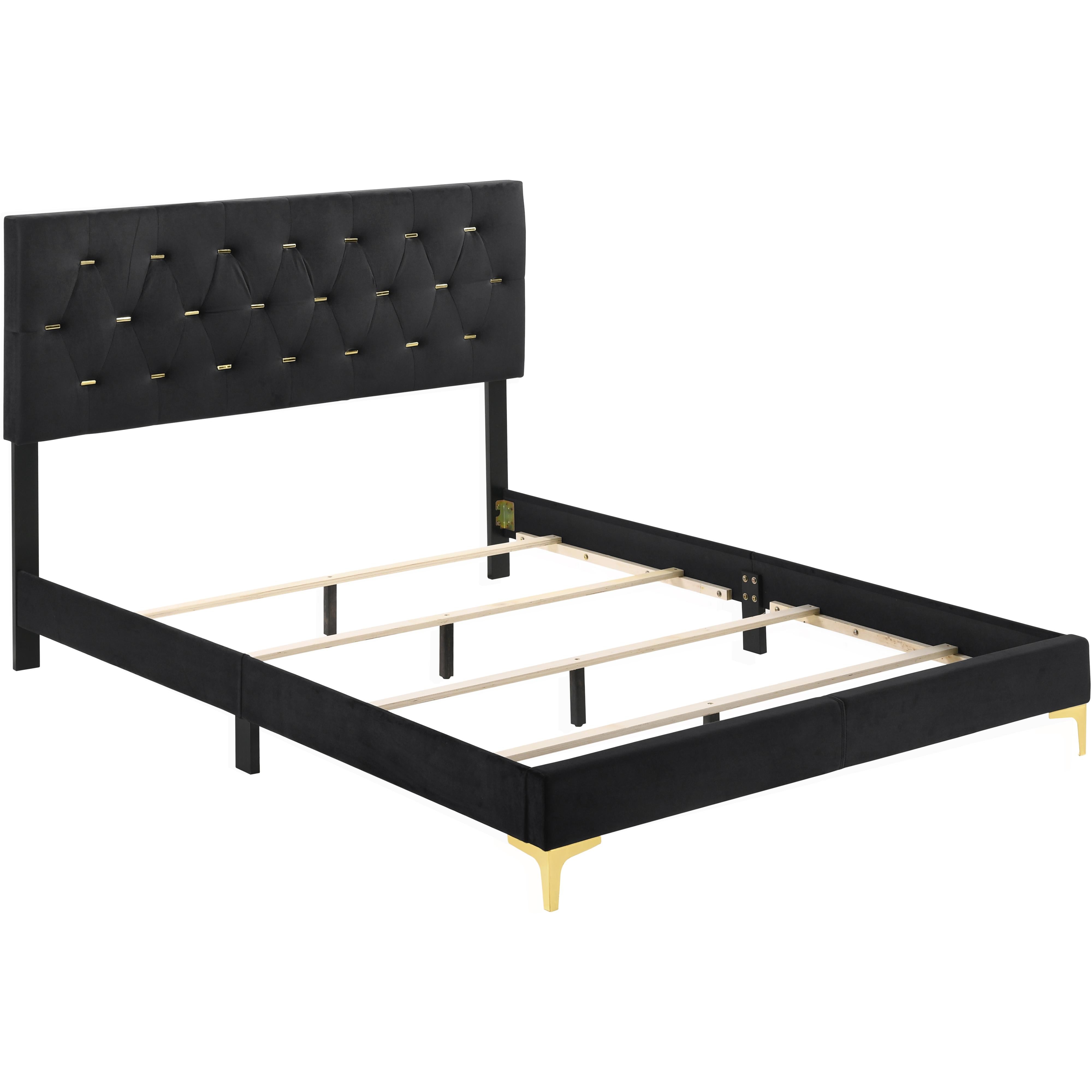 Coaster Furniture Kendall 224451Q Upholstered Queen Panel Bed - Black - Image 2