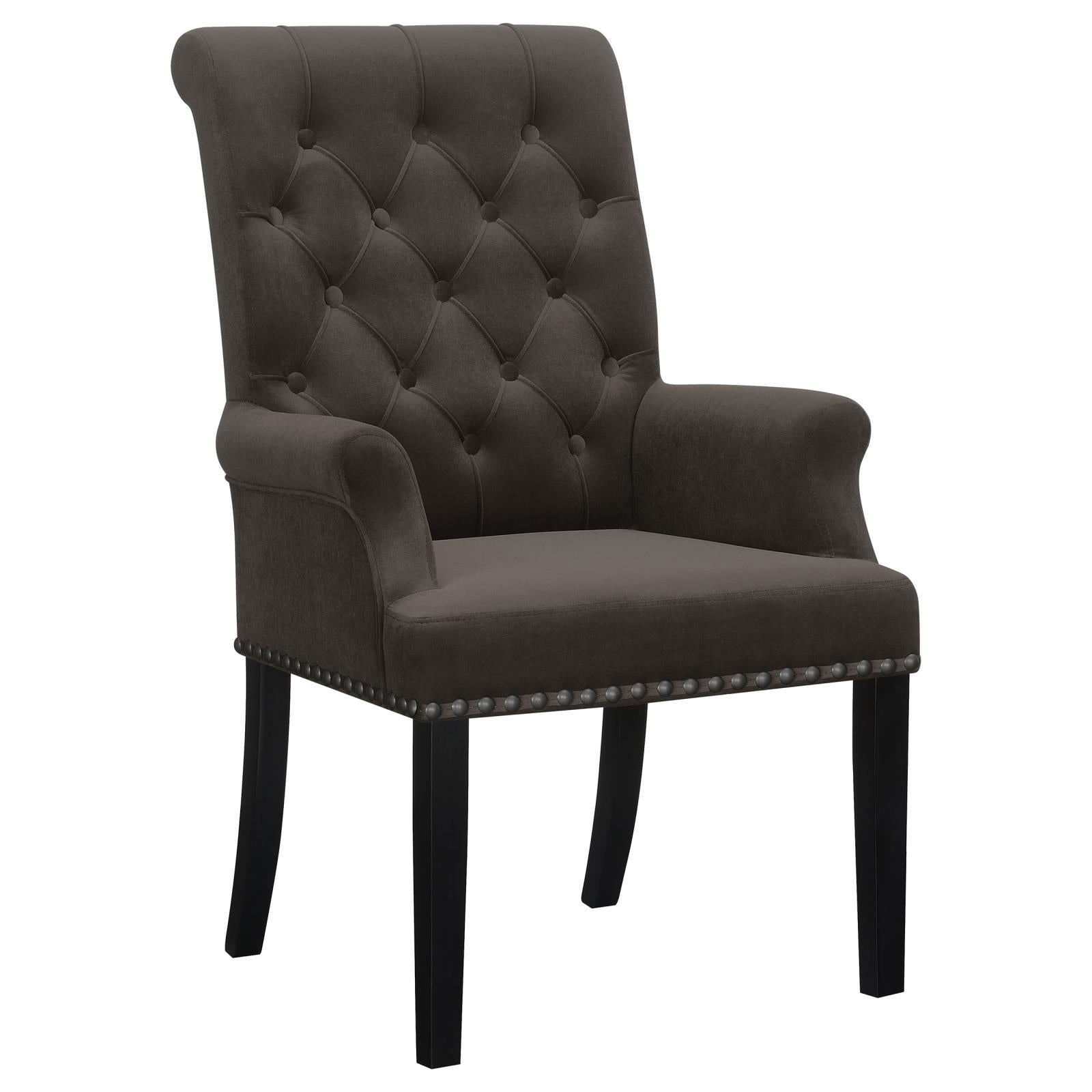Coaster Furniture Alana 115173 Velvet Upholstered Dining Arm Chair - Brown - Image 1