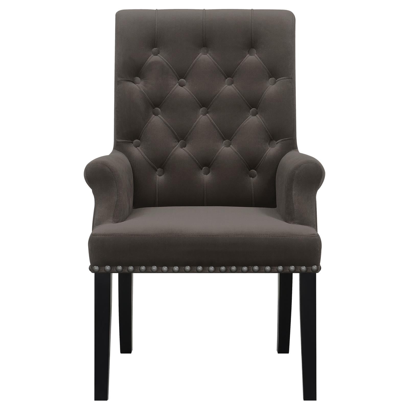 Coaster Furniture Alana 115173 Velvet Upholstered Dining Arm Chair - Brown - Image 2