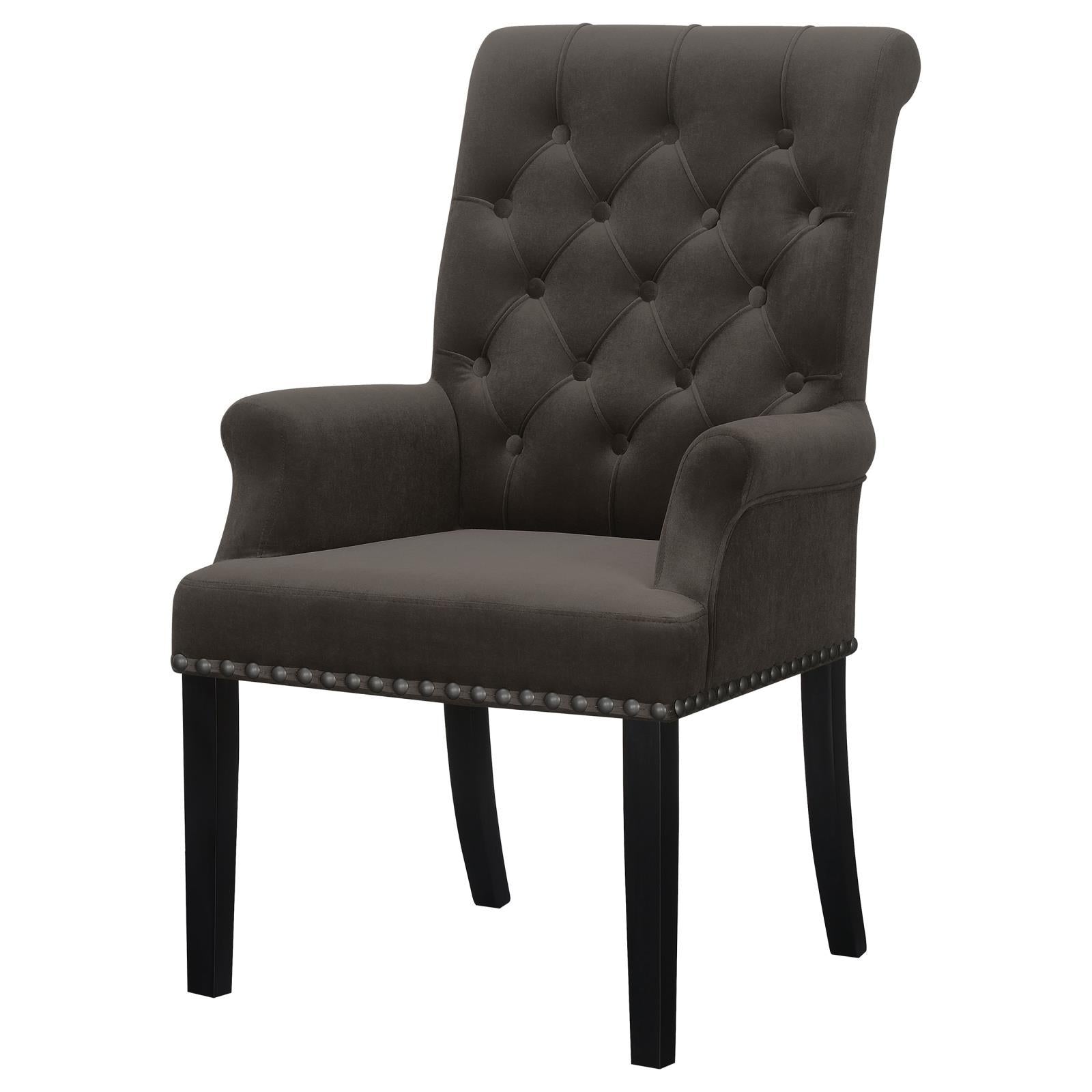 Coaster Furniture Alana 115173 Velvet Upholstered Dining Arm Chair - Brown - Image 3