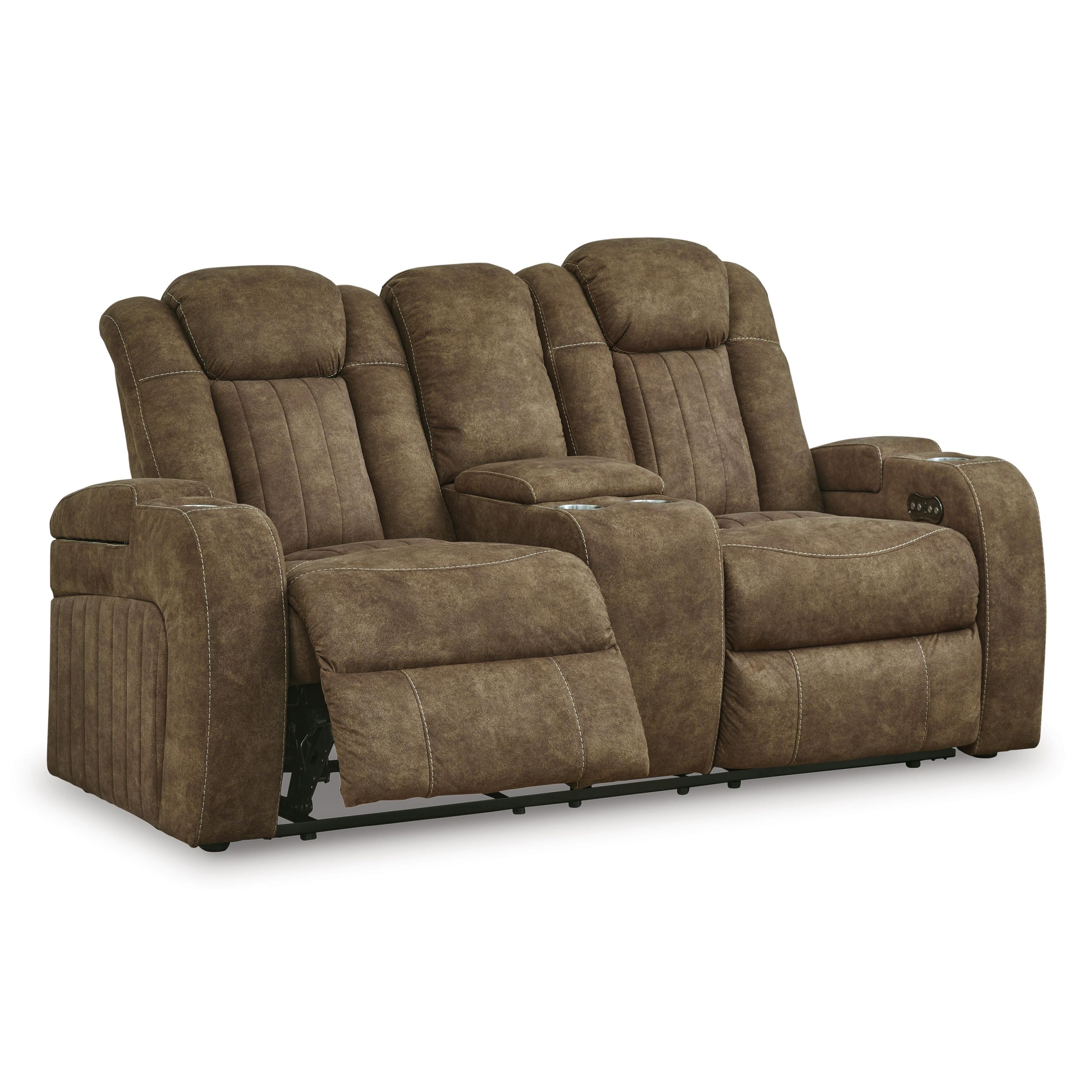 Signature Design by Ashley Wolfridge 6070318 Power Reclining Loveseat with Console and Adjustable Headrest - Image 2