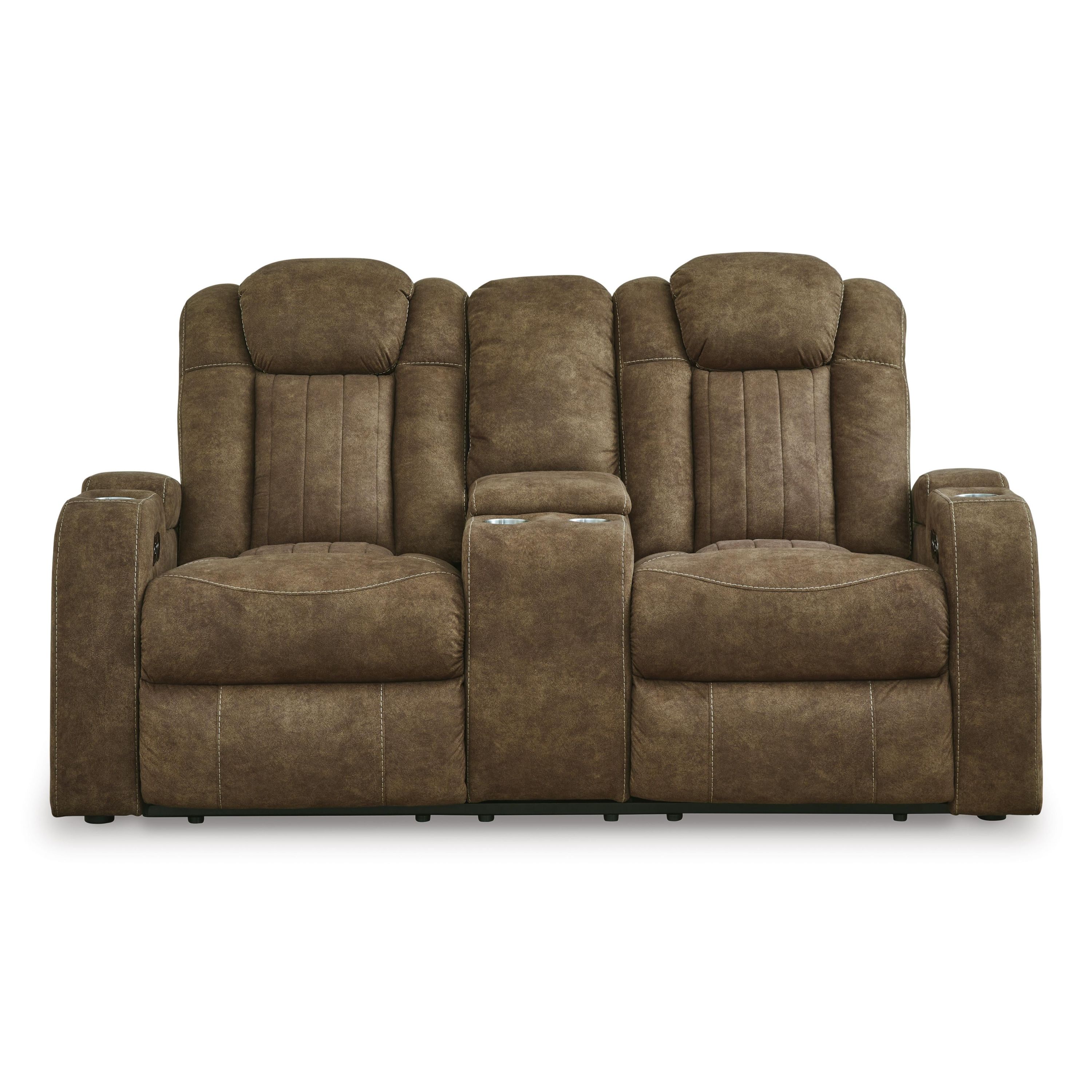 Signature Design by Ashley Wolfridge 6070318 Power Reclining Loveseat with Console and Adjustable Headrest - Image 3