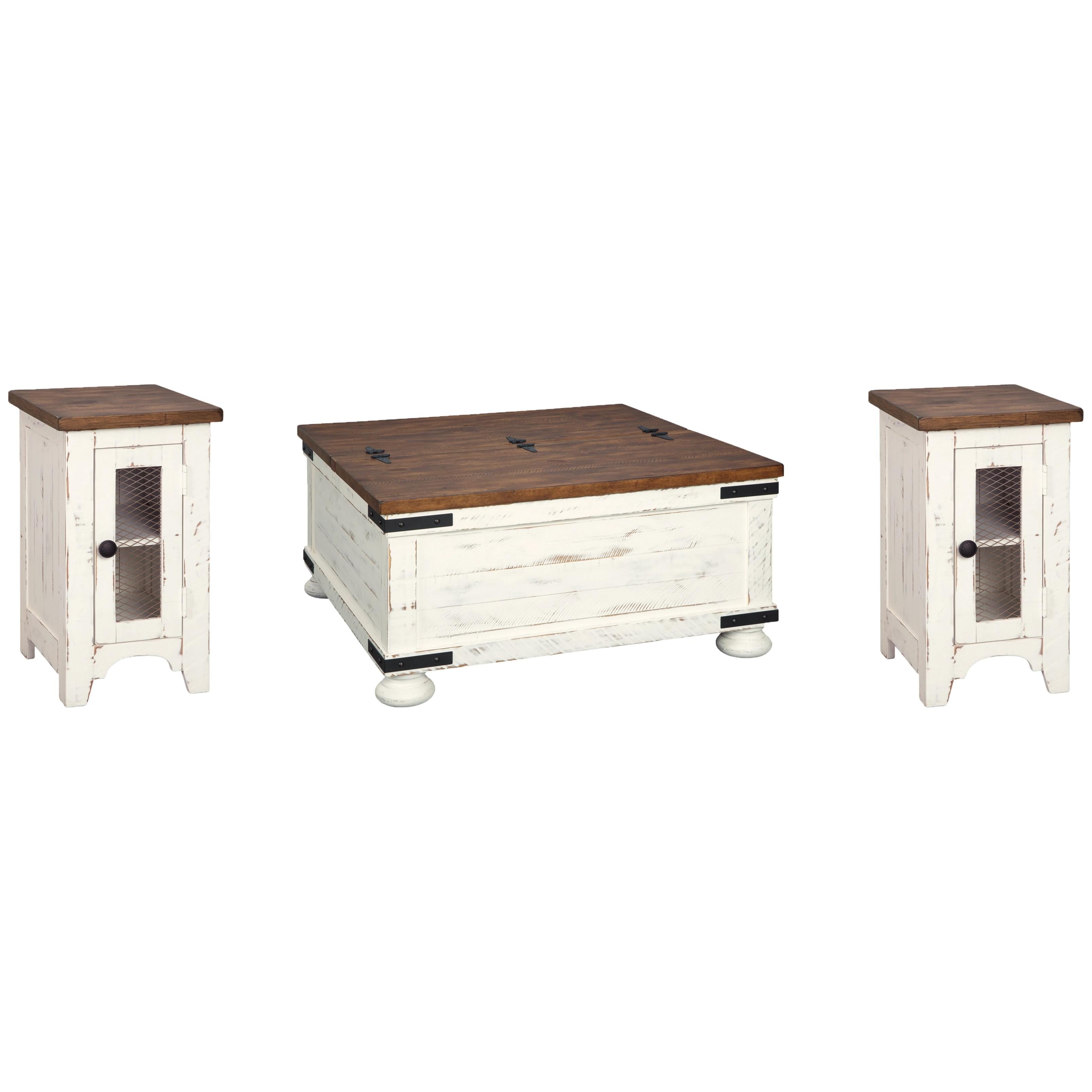 Signature Design by Ashley Wystfield T459T2 Coffee Table and 2 Chairside End Tables - Image 1