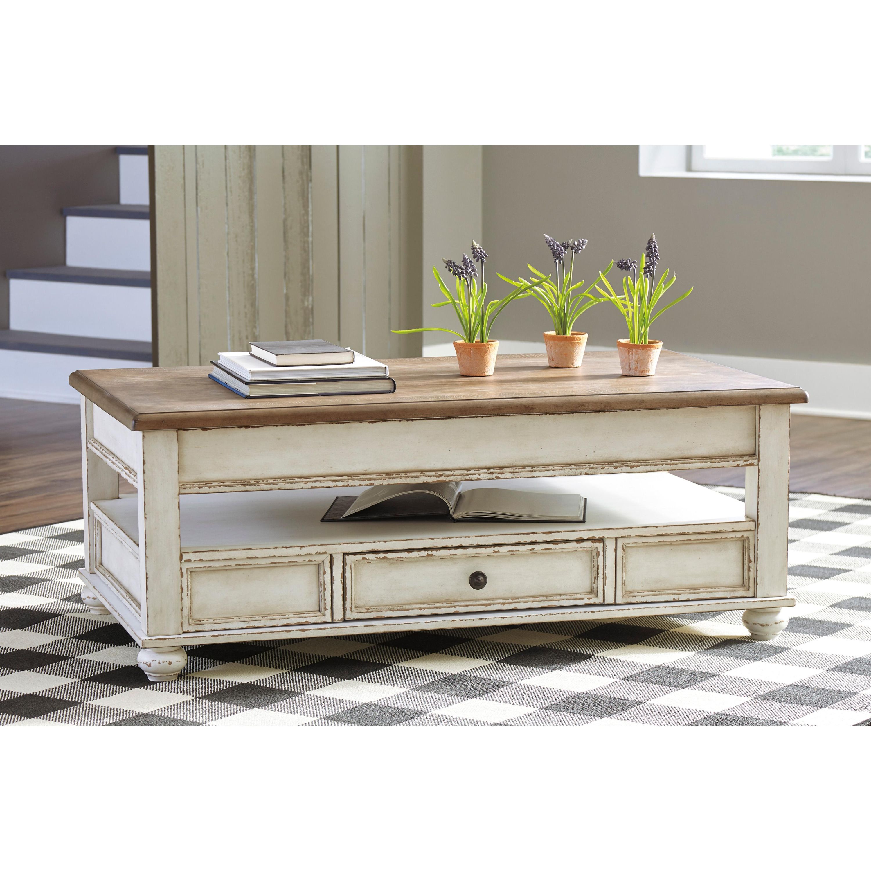 Signature Design by Ashley Realyn T523T1 Coffee Table and 2 Chairside End Tables - Image 2