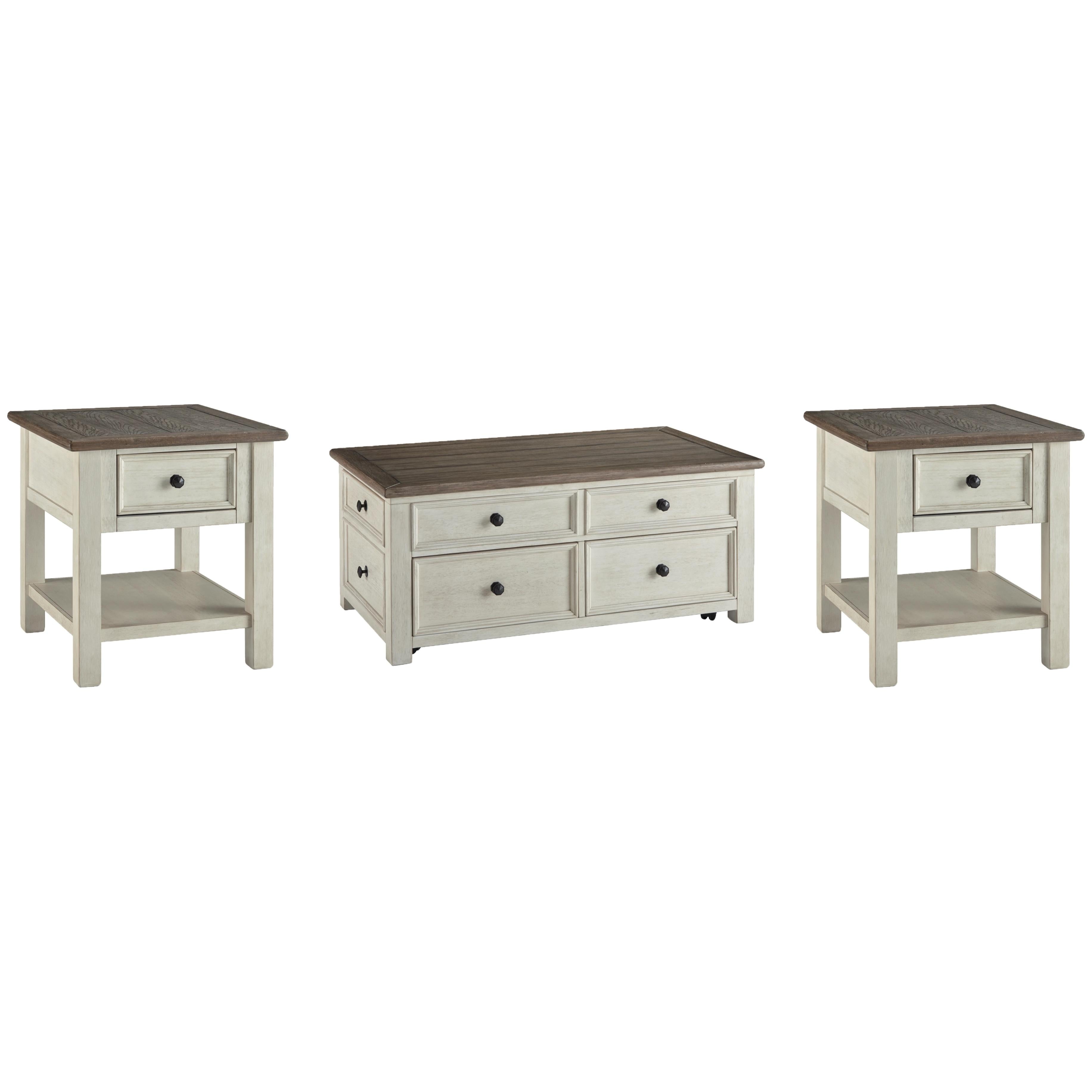 Signature Design by Ashley Bolanburg T637T3 Coffee Table and 2 End Tables - Image 1