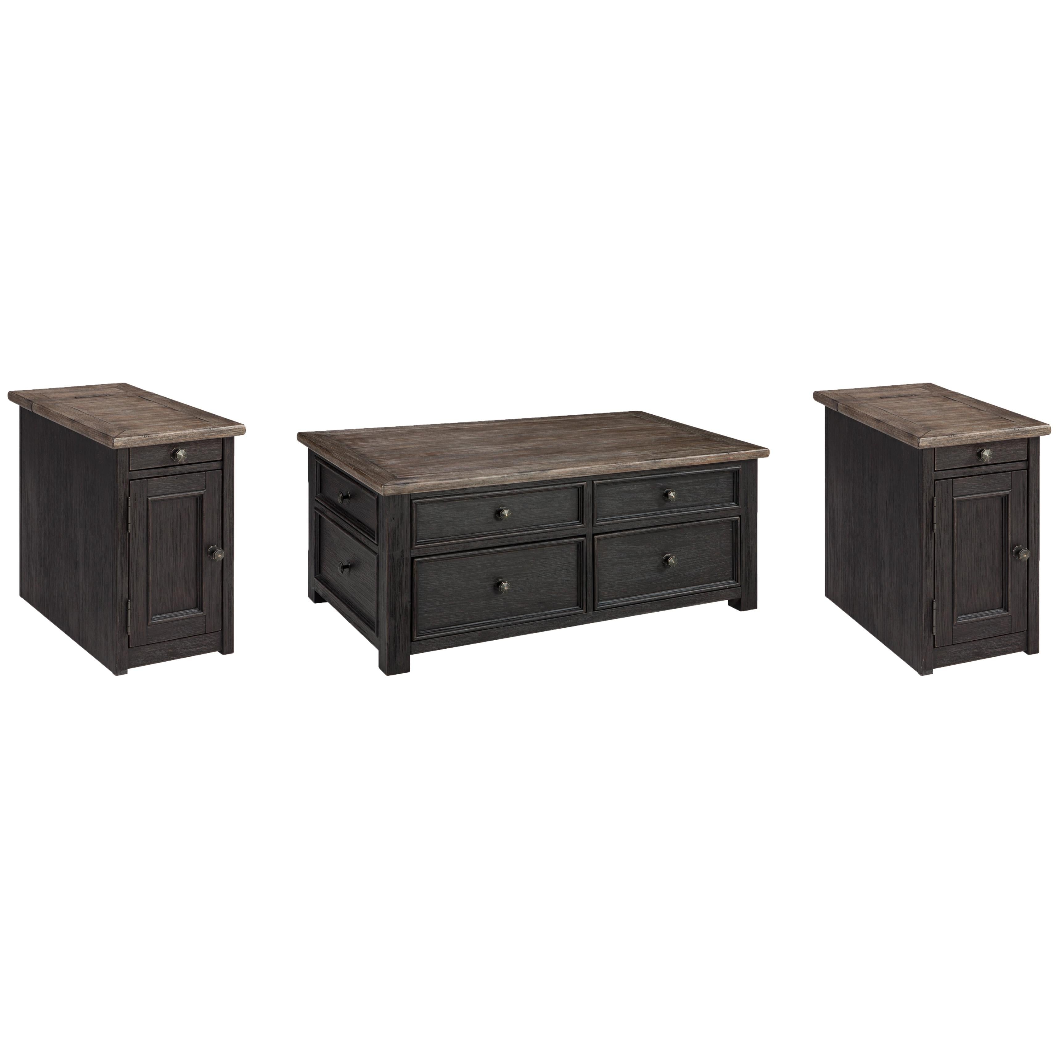 Signature Design by Ashley Tyler Creek T736T1 Coffee Table and 2 Chairside End Tables - Image 1