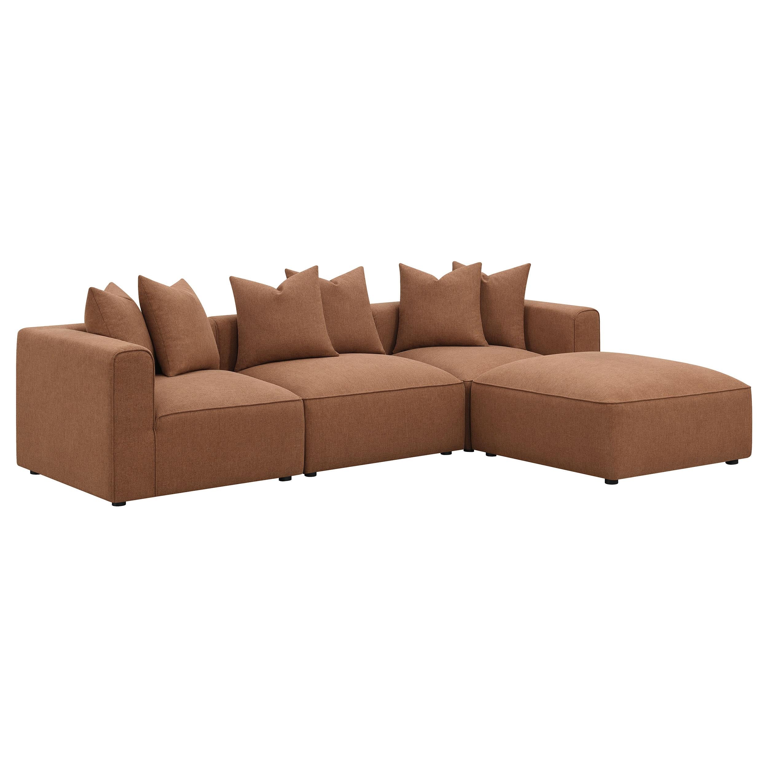 Coaster Furniture Jennifer 551593 Square Upholstered Ottoman - Terracotta - Image 3