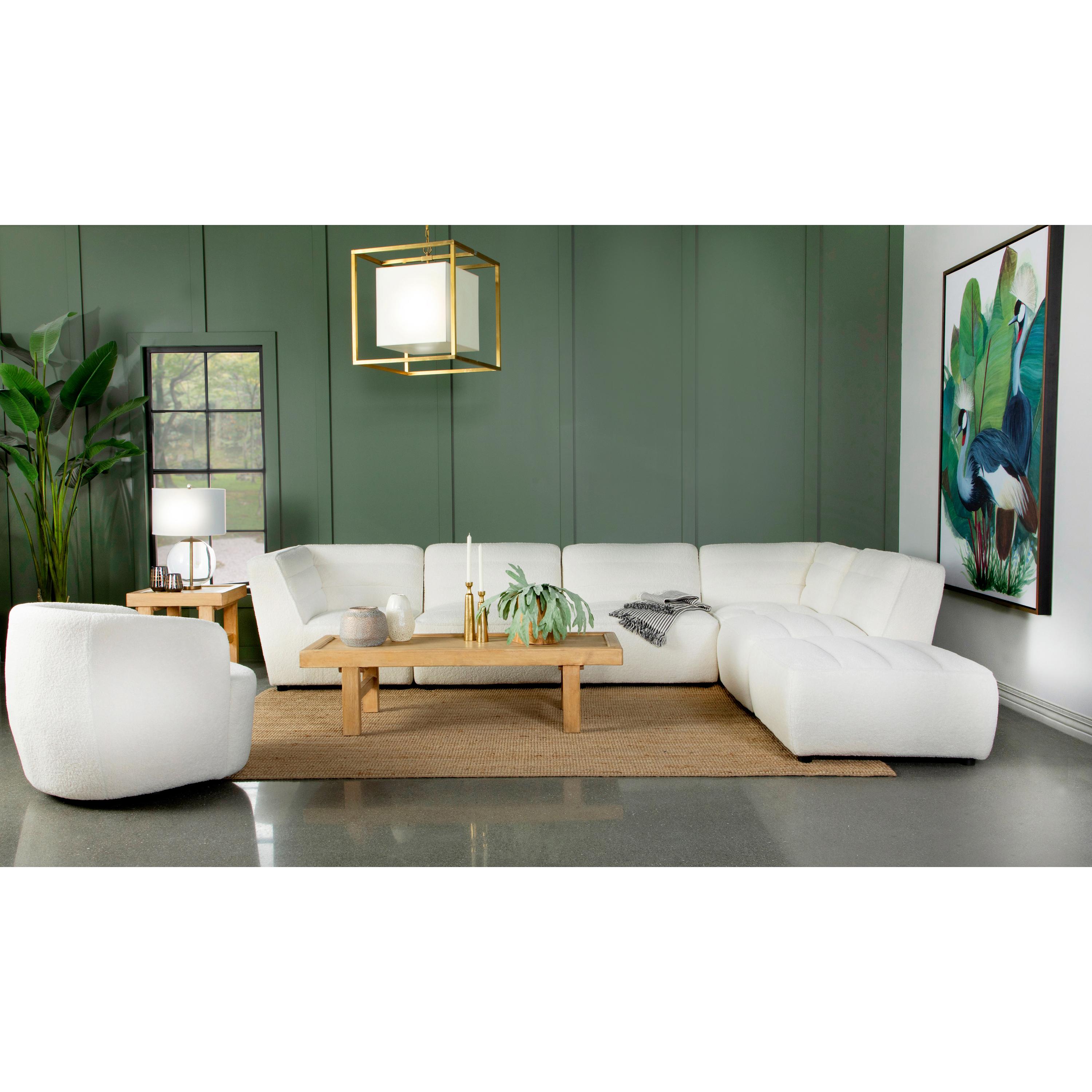Coaster Furniture Sunny 551623 Square Upholstered Ottoman - Natural - Image 3