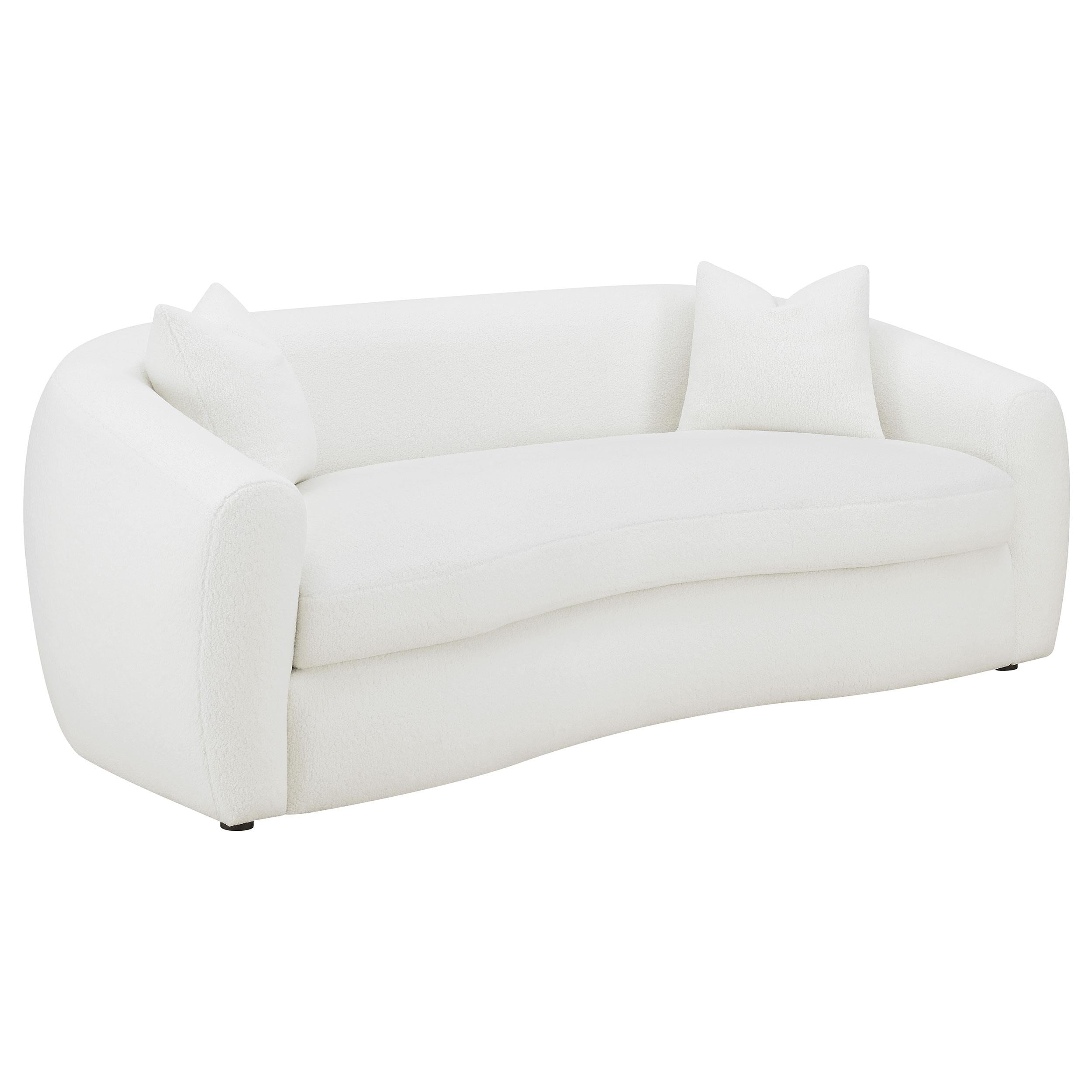 Coaster Furniture Isabella 509871 Faux Sheepskin Upholstered Sofa - Natural - Image 1