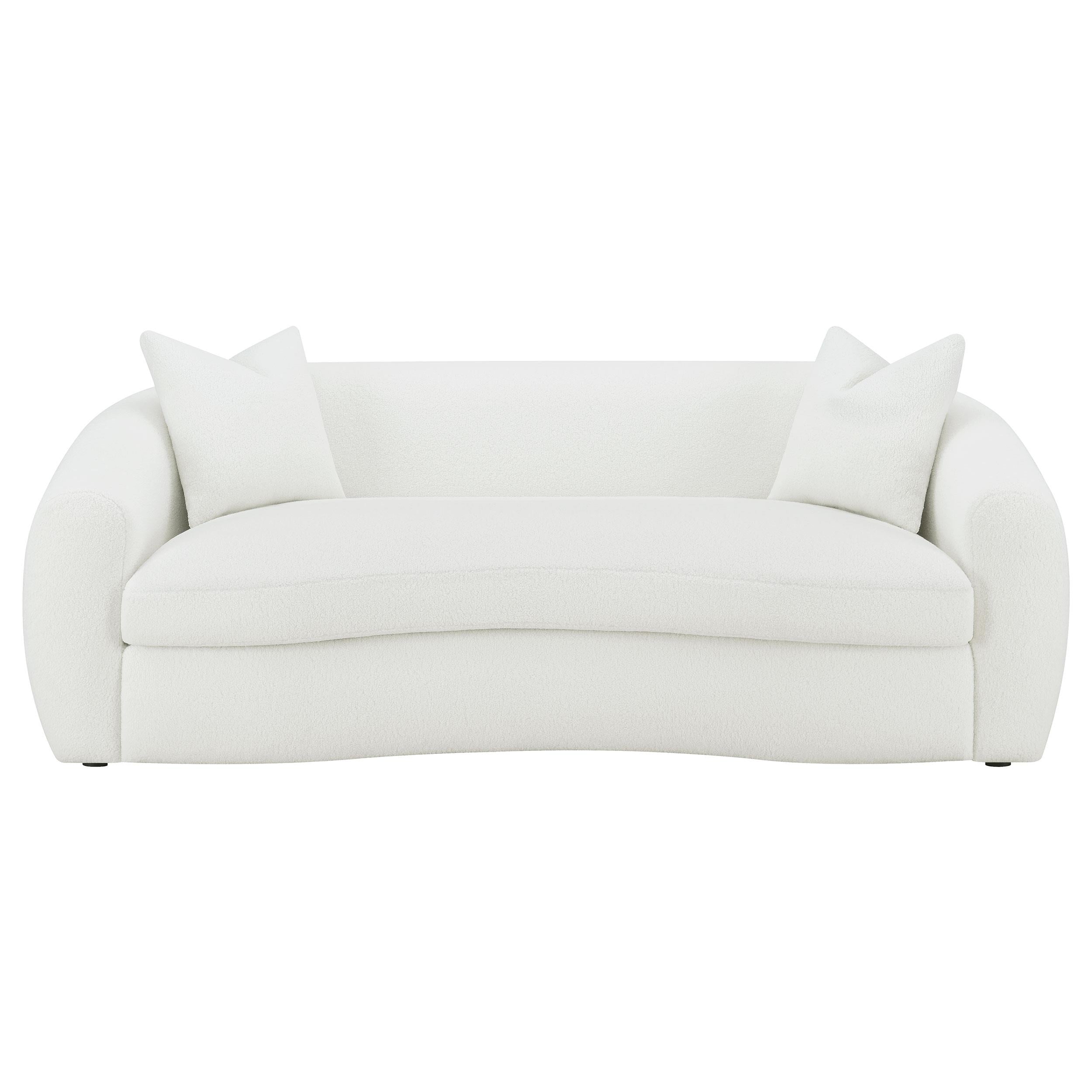 Coaster Furniture Isabella 509871 Faux Sheepskin Upholstered Sofa - Natural - Image 2