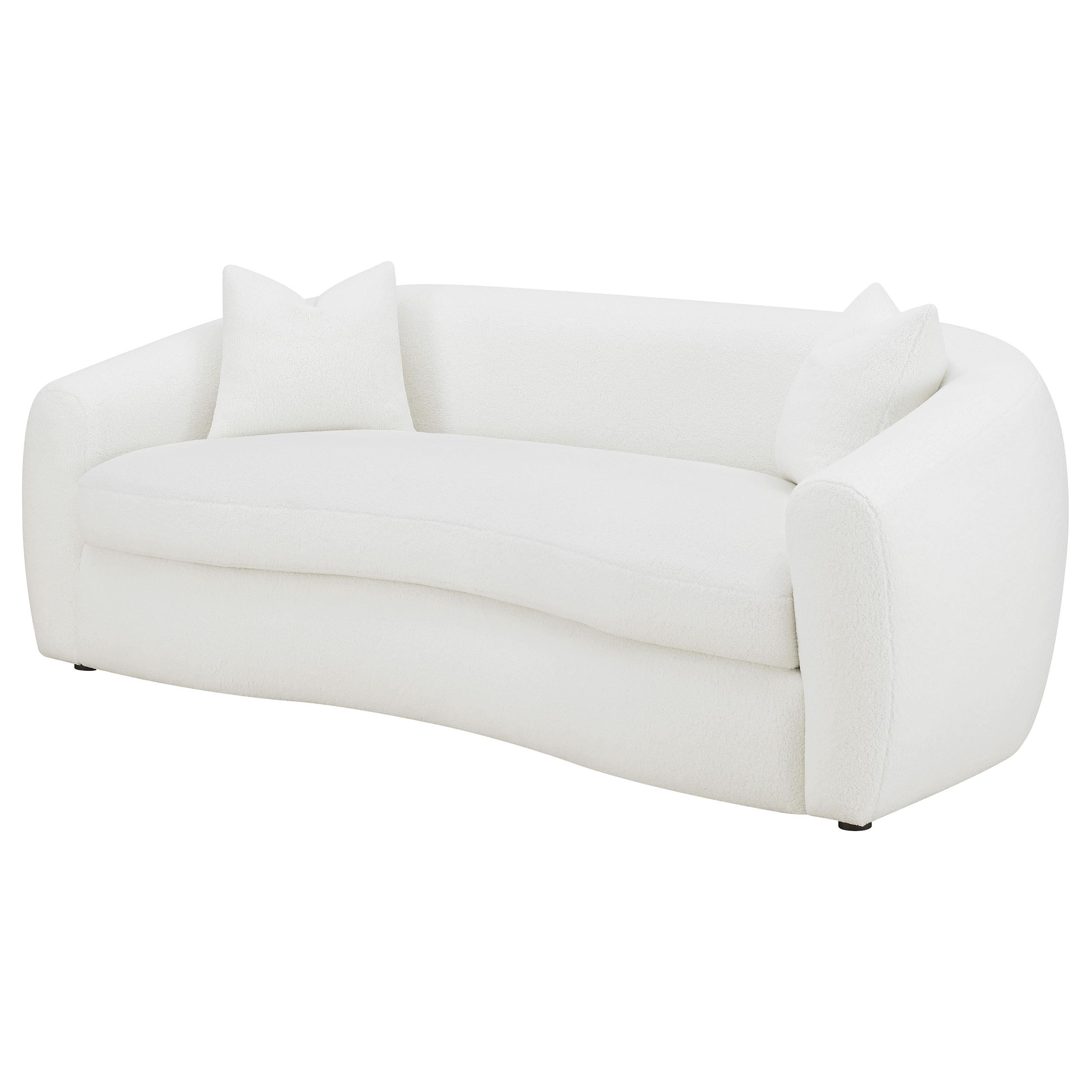Coaster Furniture Isabella 509871 Faux Sheepskin Upholstered Sofa - Natural - Image 3