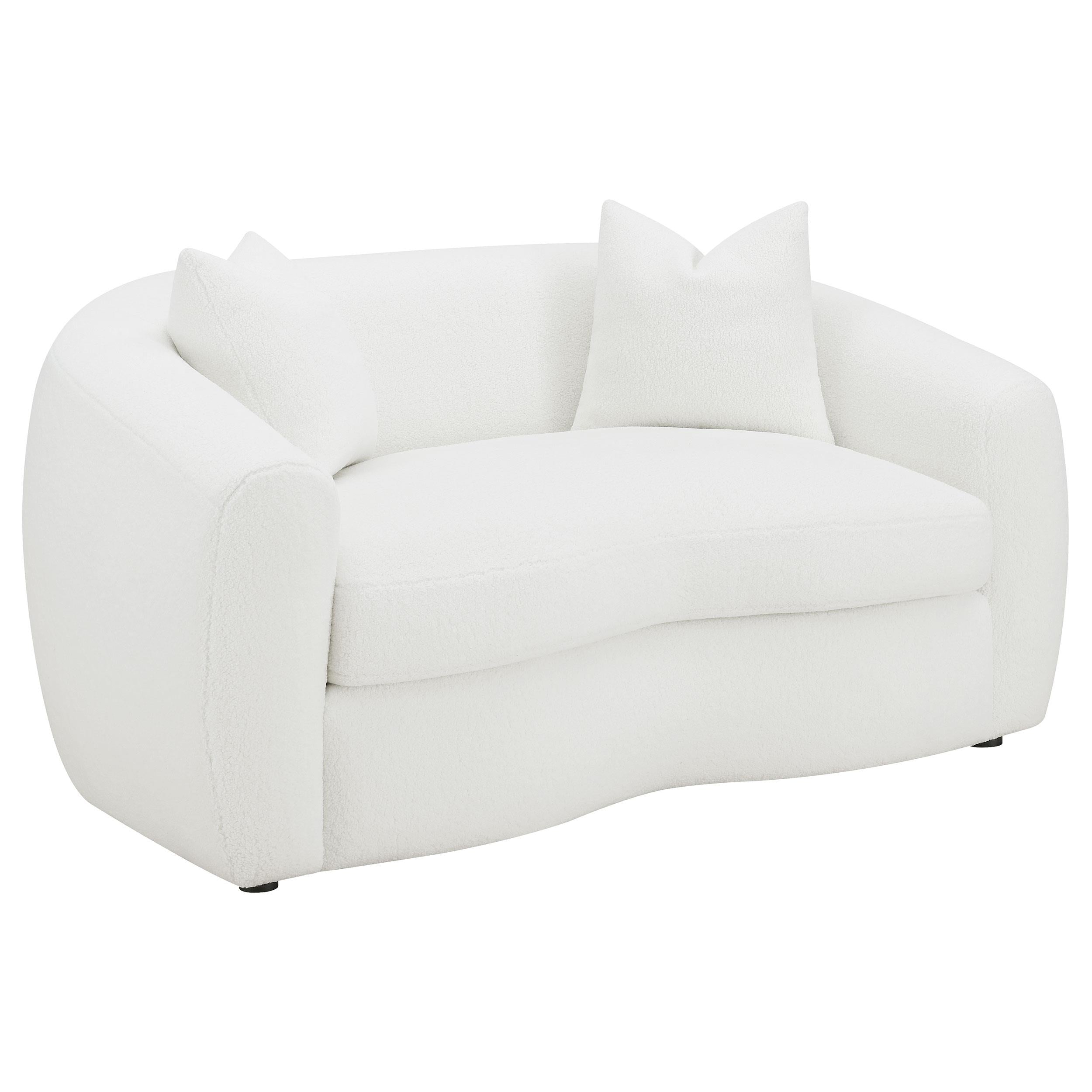 Coaster Furniture Isabella 509872 Faux Sheepskin Upholstered Loveseat – Natural