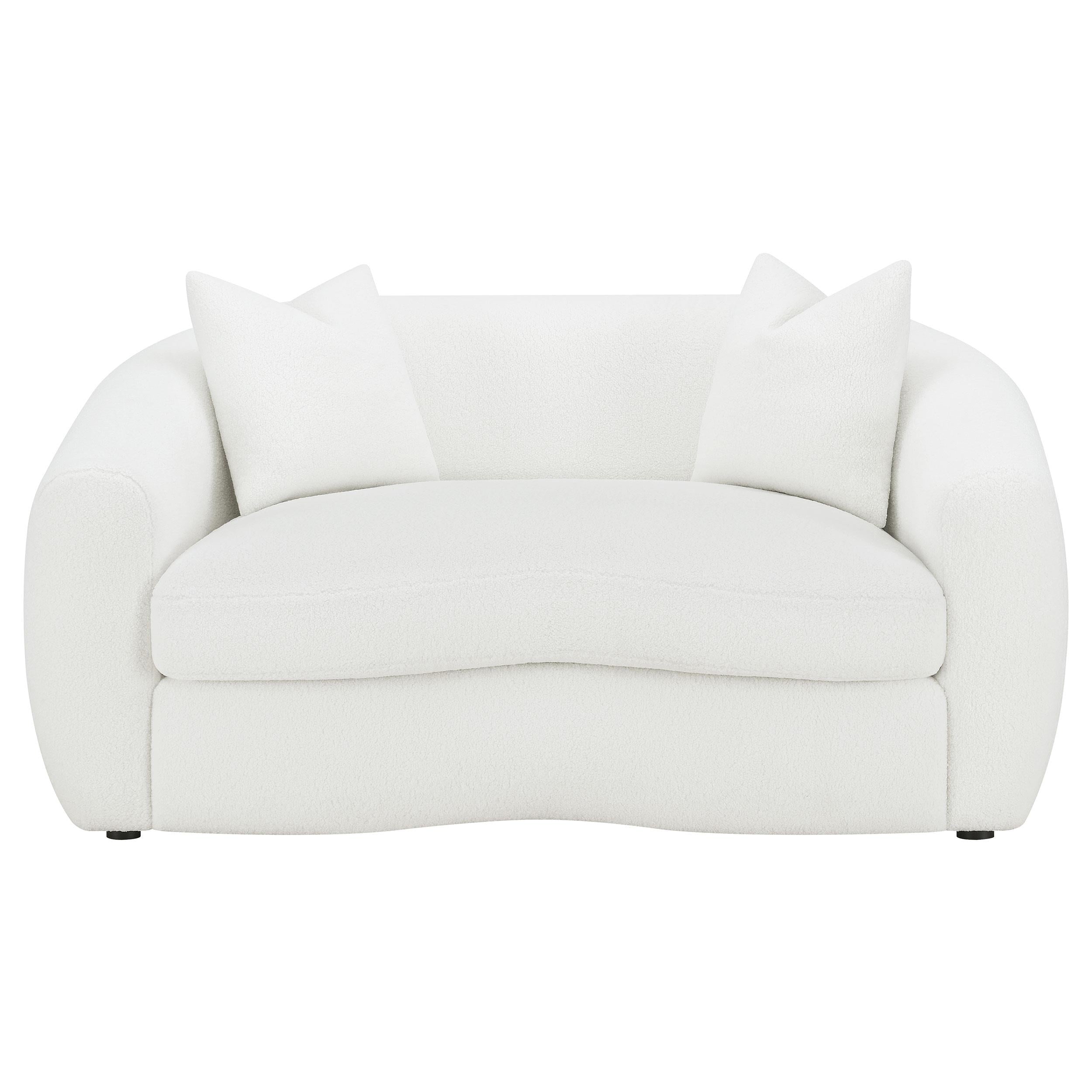 Coaster Furniture Isabella 509872 Faux Sheepskin Upholstered Loveseat - Natural - Image 2