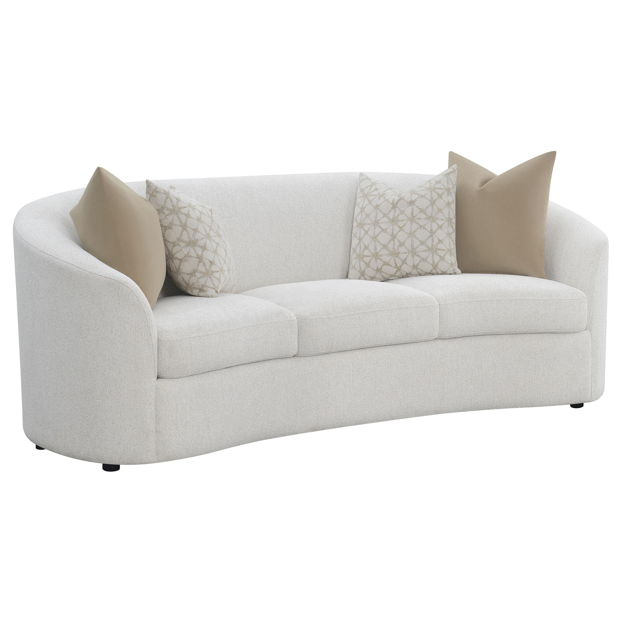Coaster Furniture Rainn 509171 Boucle Upholstered Sloped Arm Sofa - Latte - Image 1