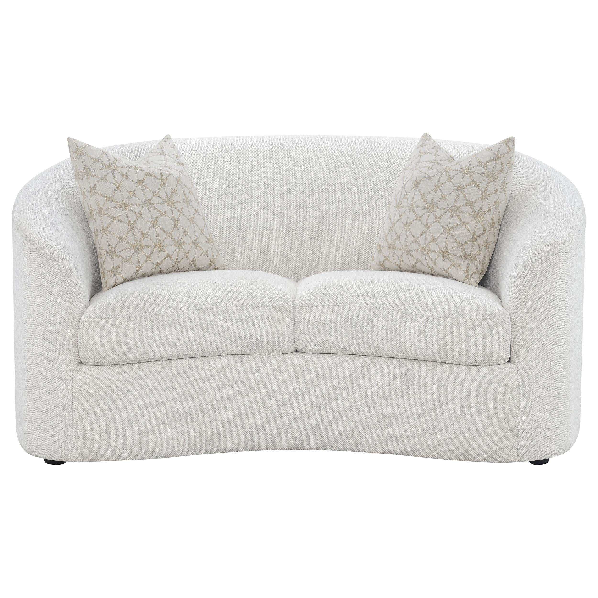 Coaster Furniture Rainn 509172 Boucle Upholstered Sloped Arm Loveseat - Latte - Image 2