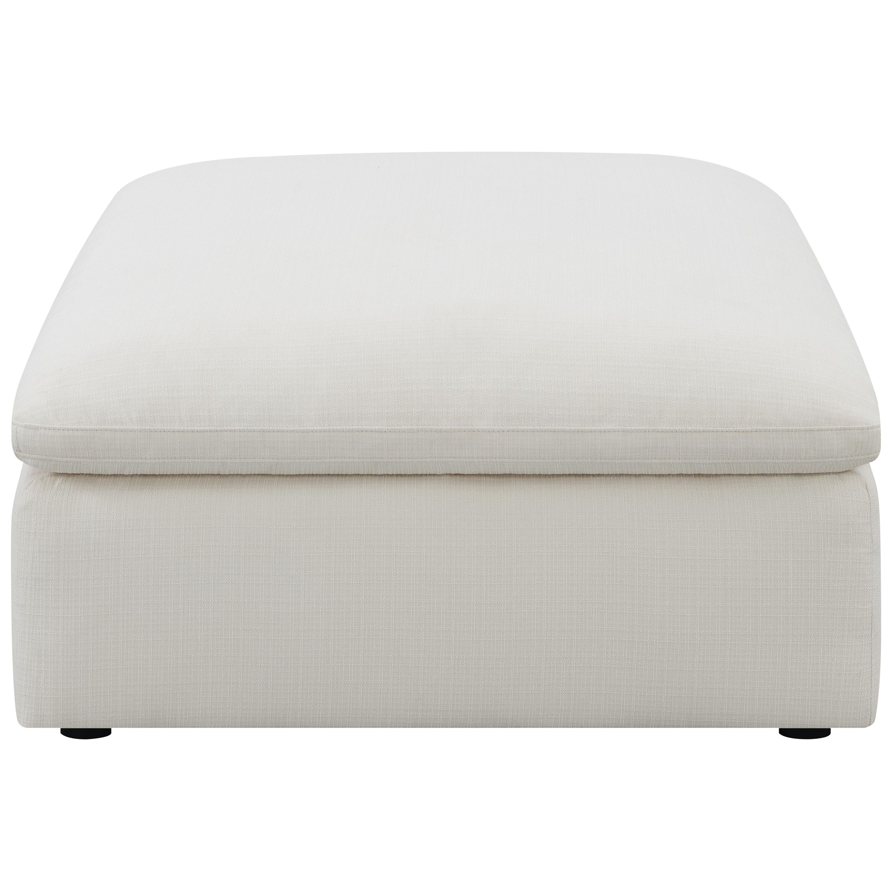 Coaster Furniture Hobson 551453 Square Upholstered Ottoman - Ivory - Image 1